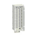 Schneider Electric BMXFTB2800 terminal block with 20 screw terminals and HE10 connector for secure wiring of Modicon X80 I/O modules.