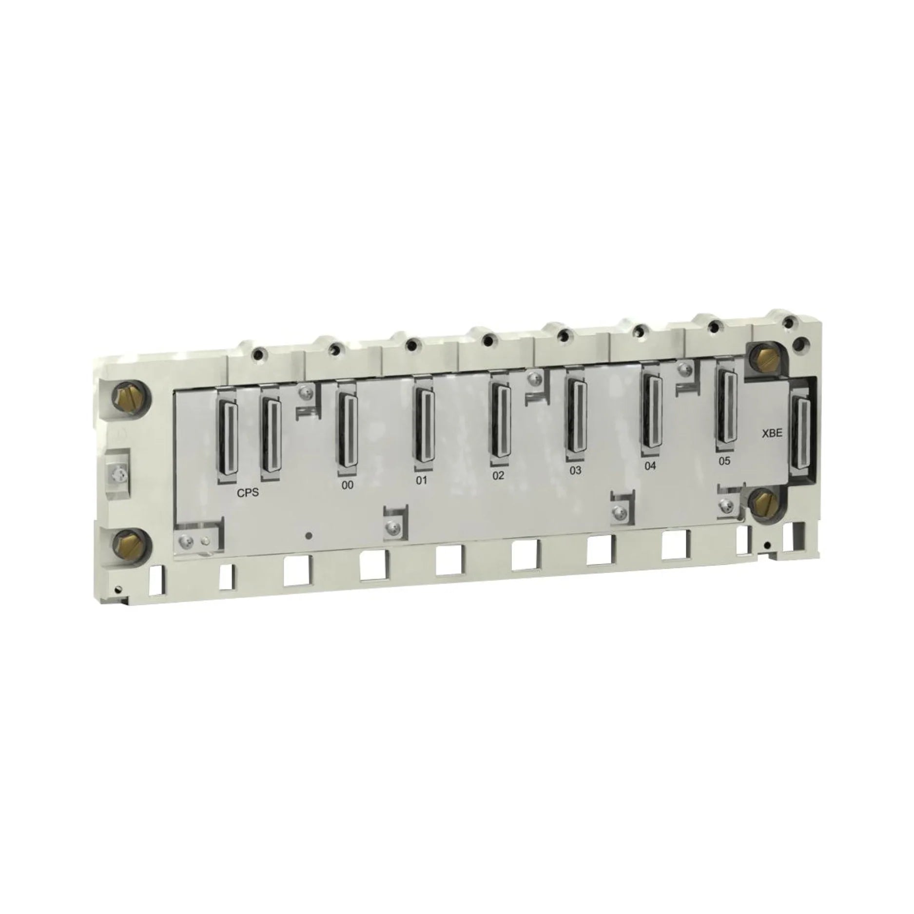 Schneider Electric BMXXBP0600 Modicon X80 backplane, 6 slots, DIN rail mounted, for M340 and M580 I/O and communication modules.
