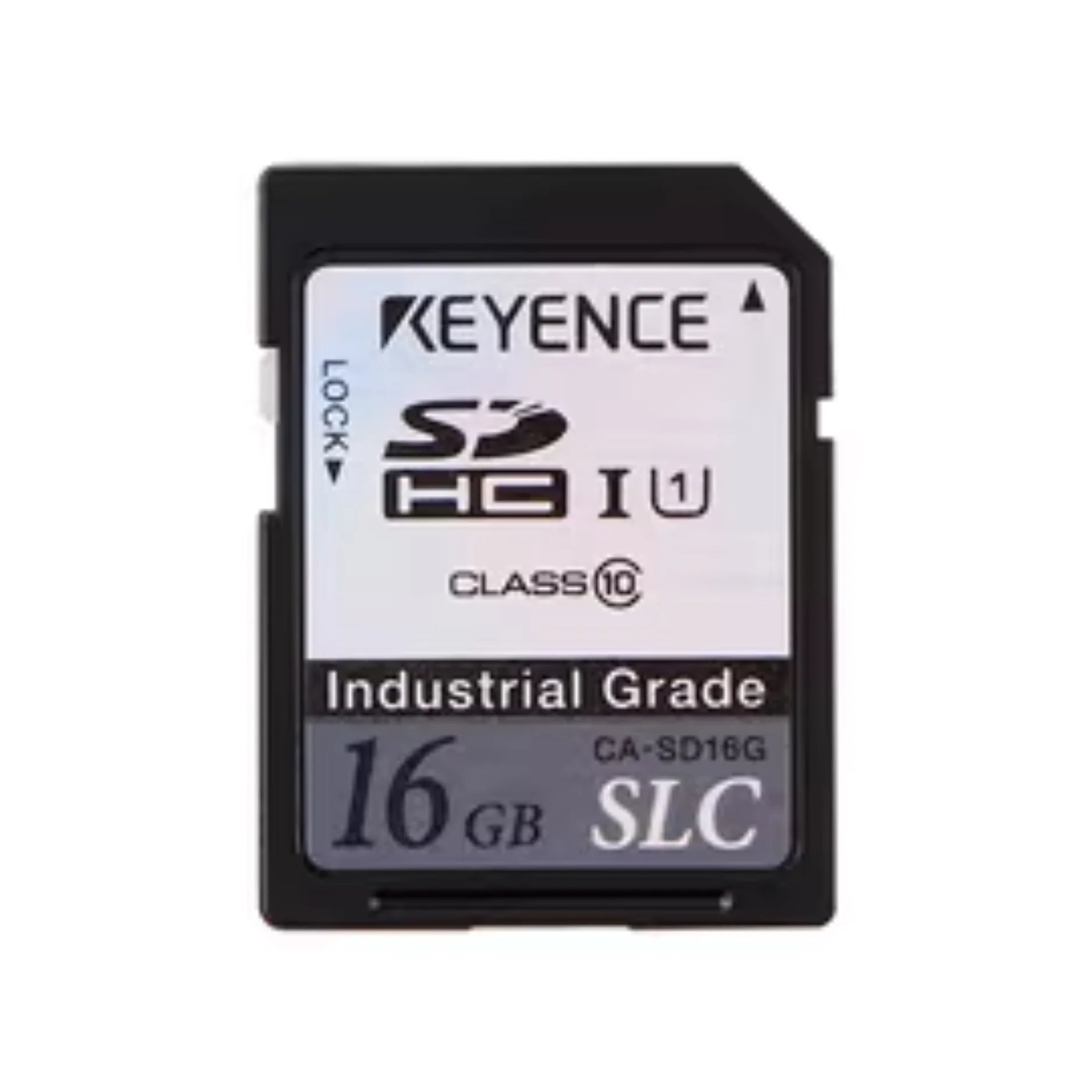 Keyence CA-SD16G 16 GB SD memory card for vision systems. Industrial-grade storage for images, settings, and inspection data.