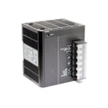 Omron CJ1W-PA205R power supply unit, 100–240V AC input, 5V/5A output with RUN relay, for CJ1 and CJ2 PLC systems. DIN rail mount.