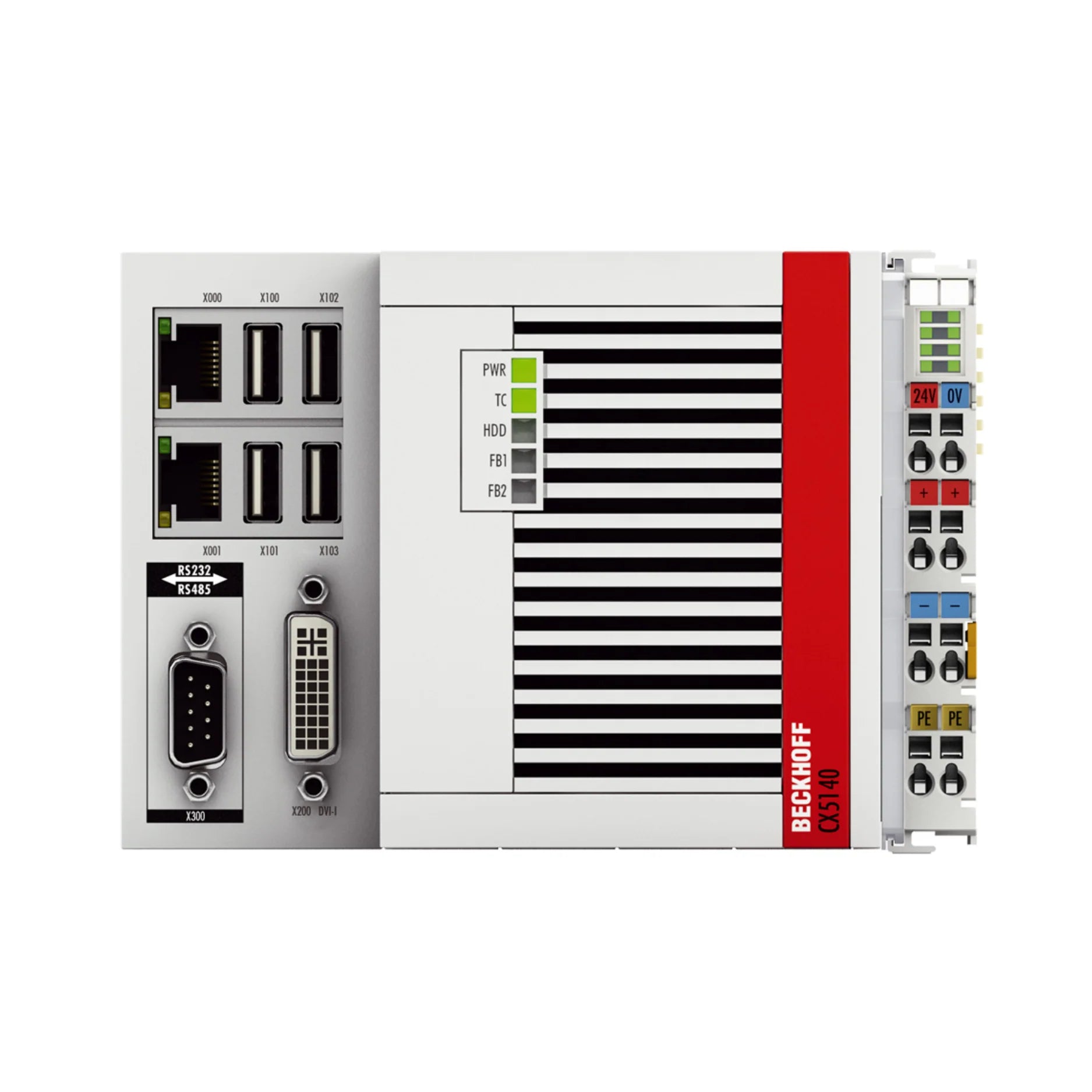 Beckhoff CX5140-0125 embedded PC, Intel Atom quad-core, 4 GB RAM, 32 GB flash, Windows 7 P