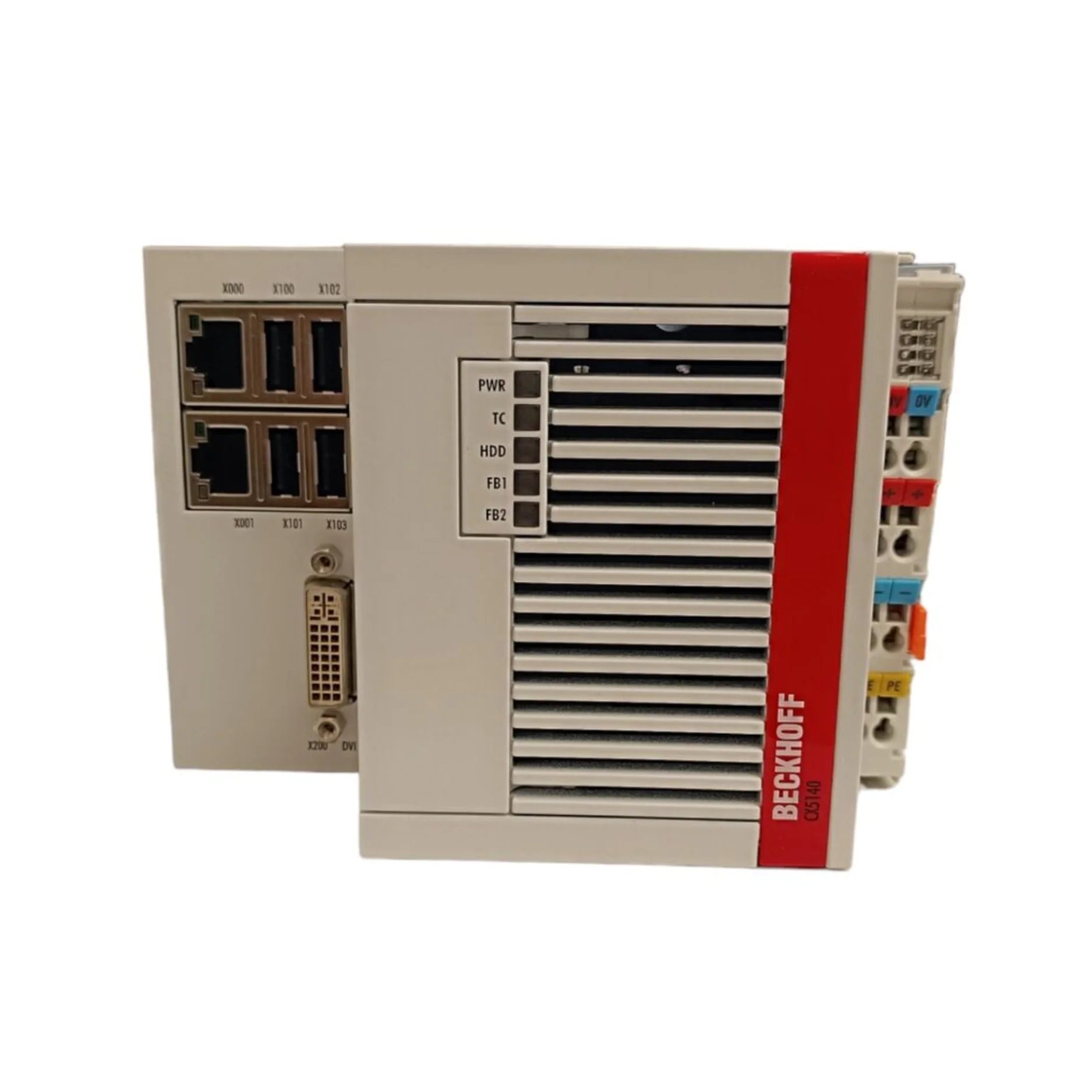 Beckhoff CX5140 embedded PC, quad-core Intel Atom, fanless DIN-rail industrial controller