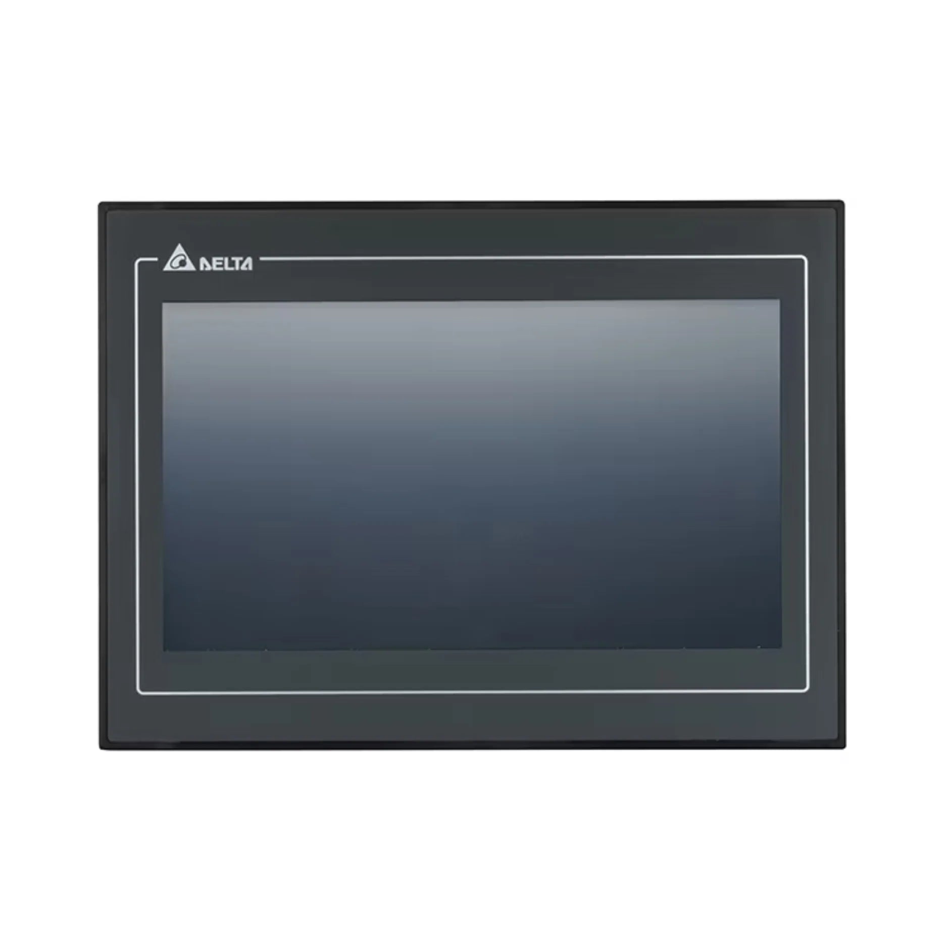 Delta DOP-107WV 7-inch widescreen HMI with 800x480 resolution, Ethernet, USB, and COM ports for industrial automation.