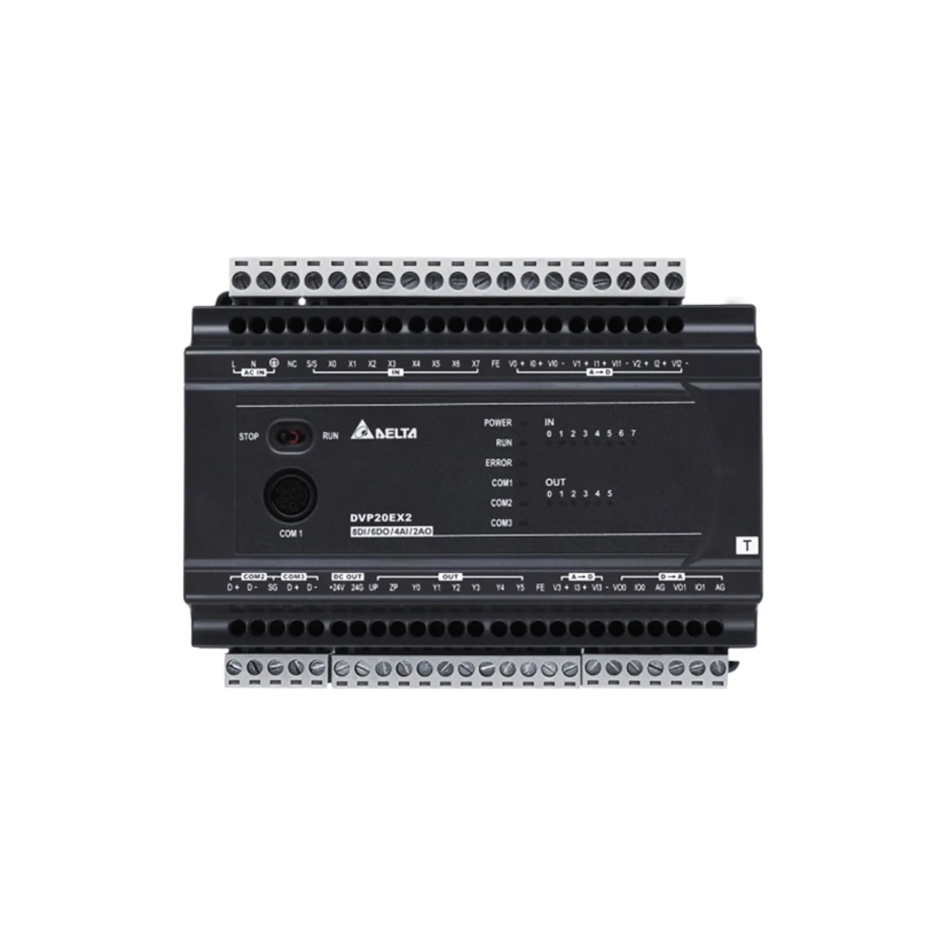 Delta DVP20EX200T PLC Module, ideal for reliable industrial automation and control.