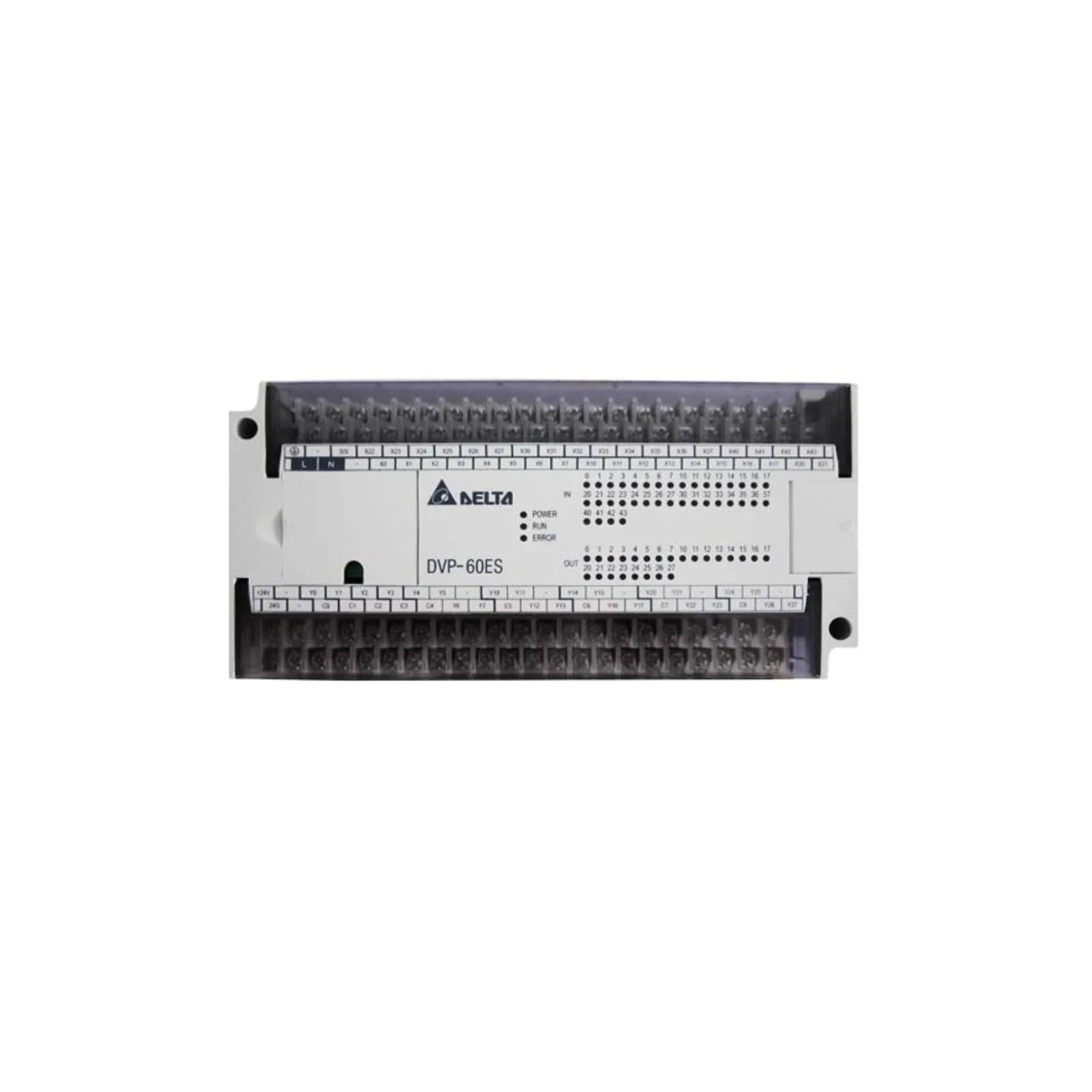 Delta DVP60ES00R2 PLC Module offering high-performance control and robust design for industrial automation.