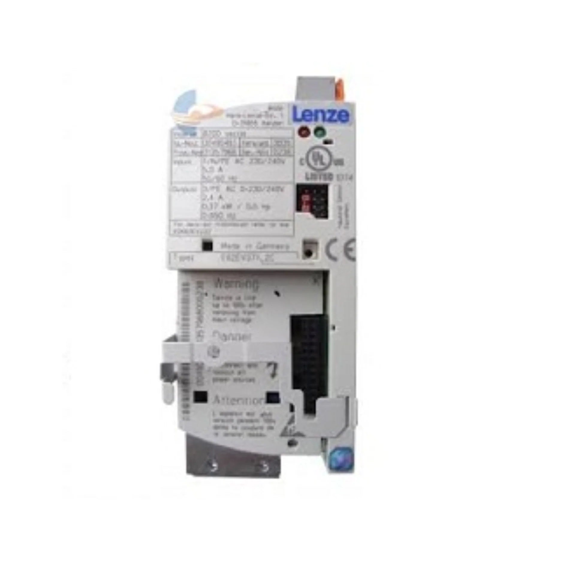 Lenze E82EV371-2C frequency inverter, 0.37 kW, 230 V AC input, compact design for precise industrial motor control.