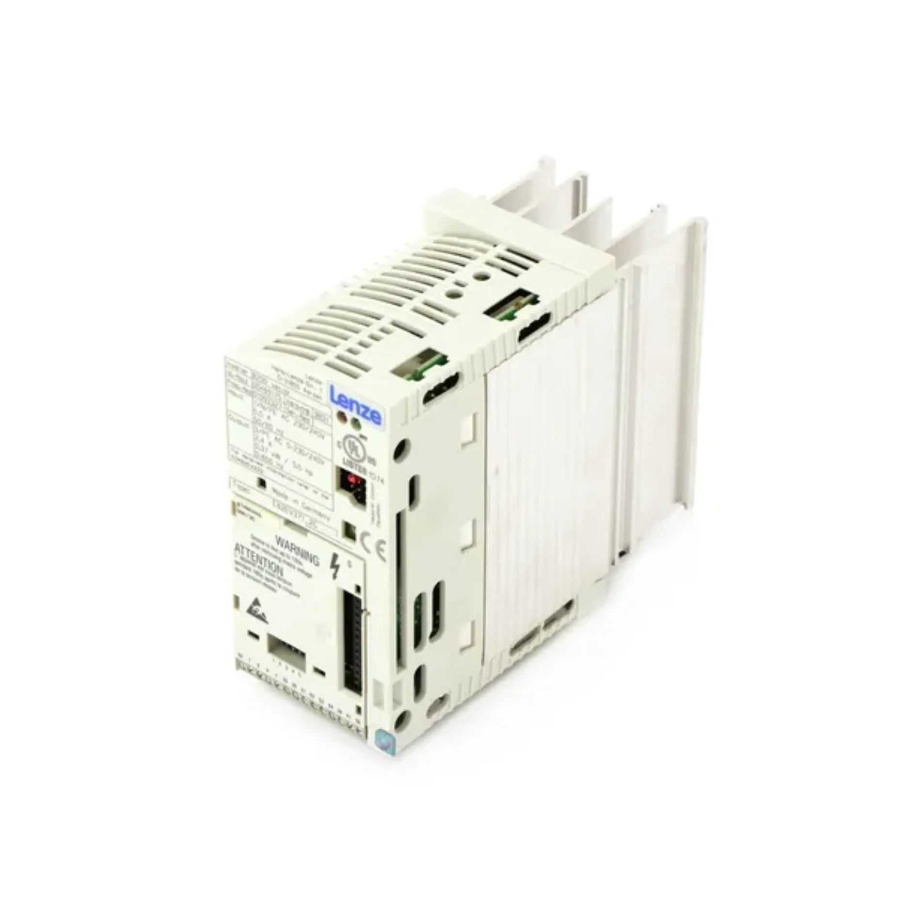Lenze E82EV371_2C VFD, 0.37 kW, 230 V, compact 8200 Vector motor drive for automation.