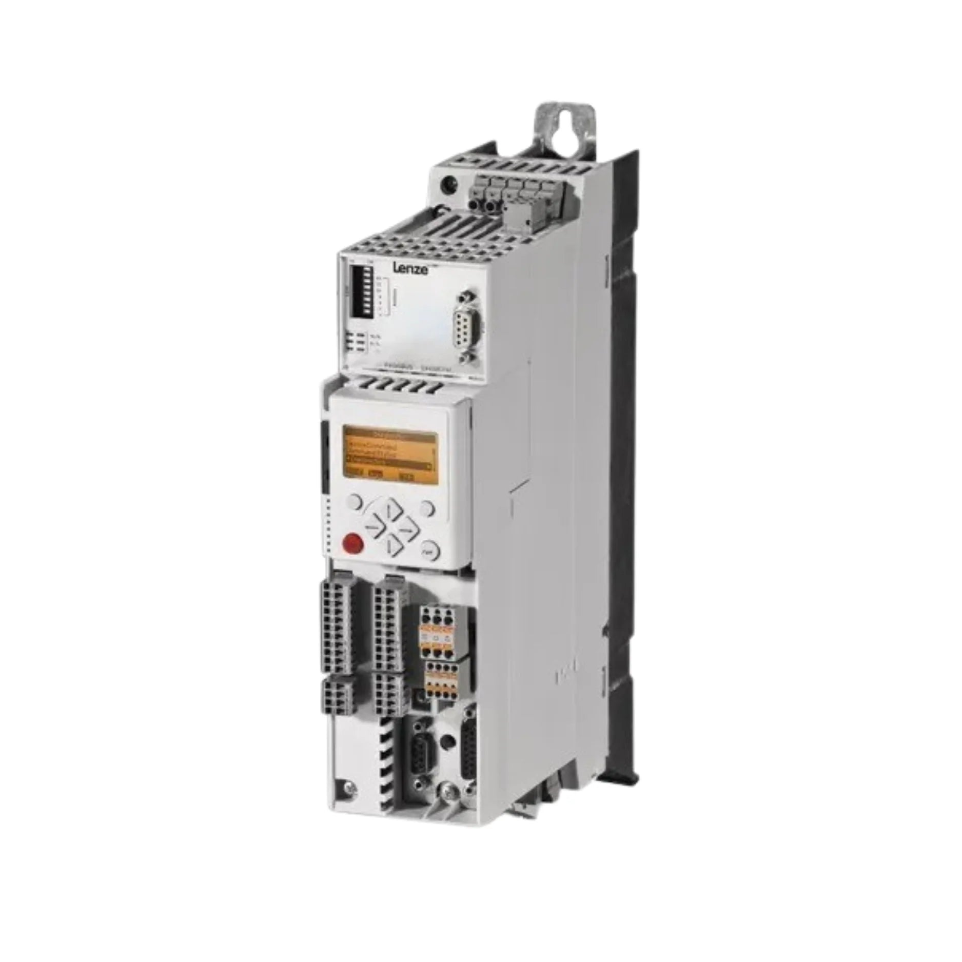 Lenze E84AVTCE1524SB0 frequency inverter, 1.5 kW, 400–500 V AC input, compact design for precise industrial motor control.