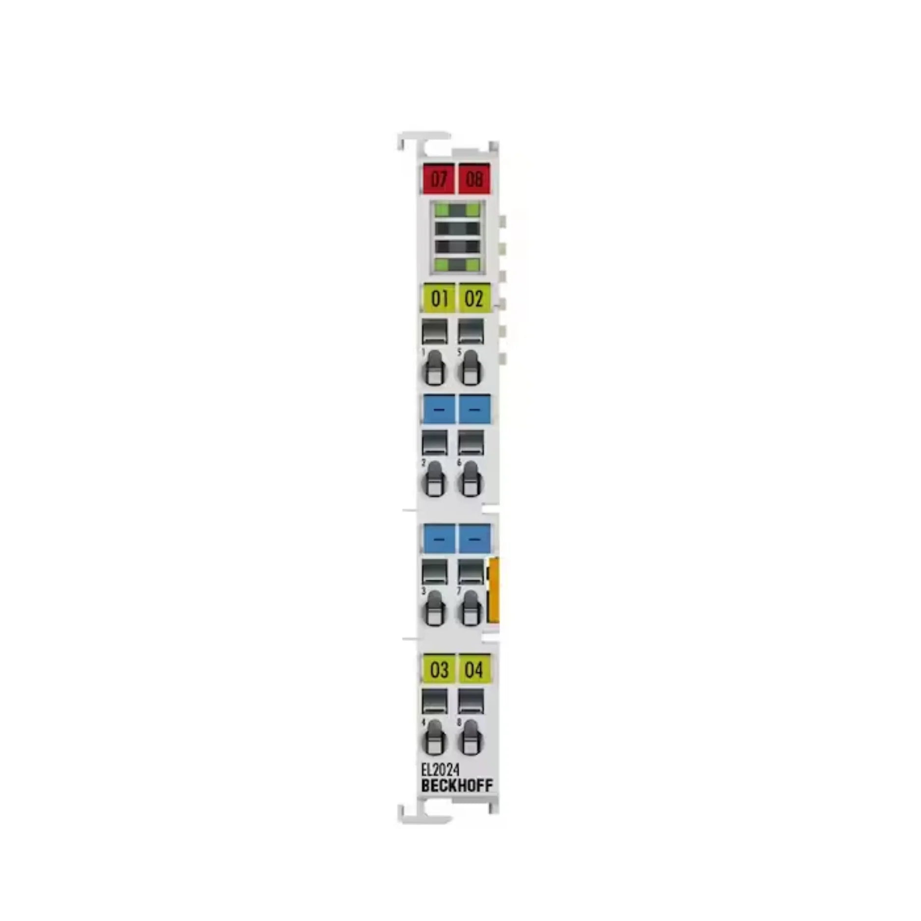 Beckhoff EL2024 4-channel 24V DC digital output terminal (2A per channel) for industrial automation, providing fast and reliable signal control.