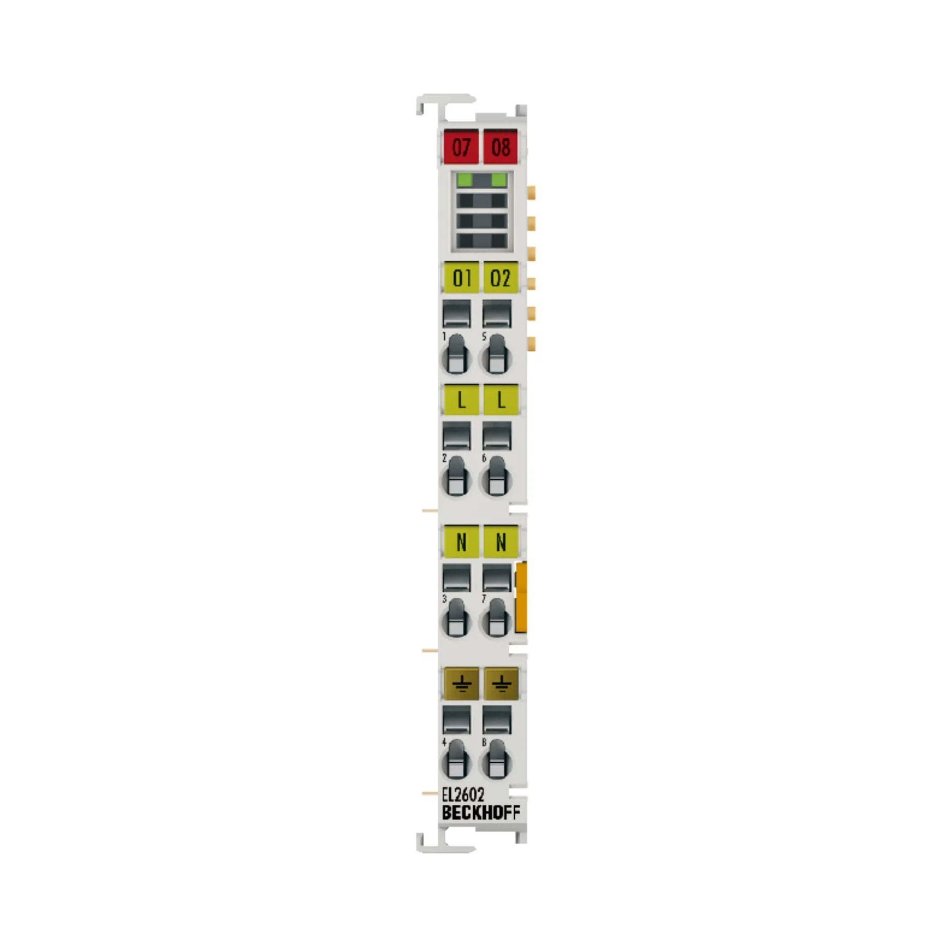 Beckhoff EL2602 digital input terminal, 2-channel, 24 V DC, for reliable signal monitoring in automation systems.