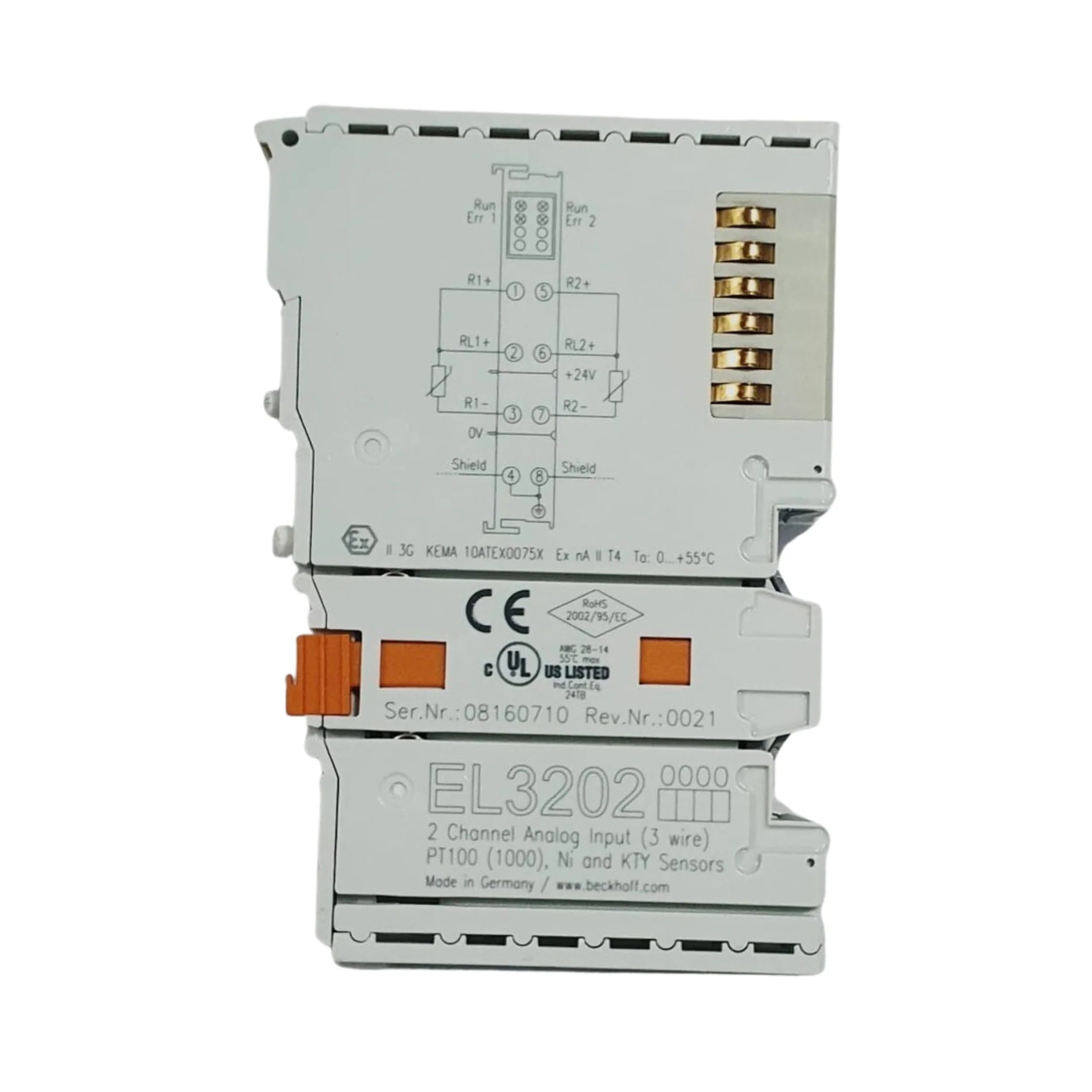 Beckhoff EL3202 RTD input terminal, 2-channel, PT100/PT1000, EtherCAT