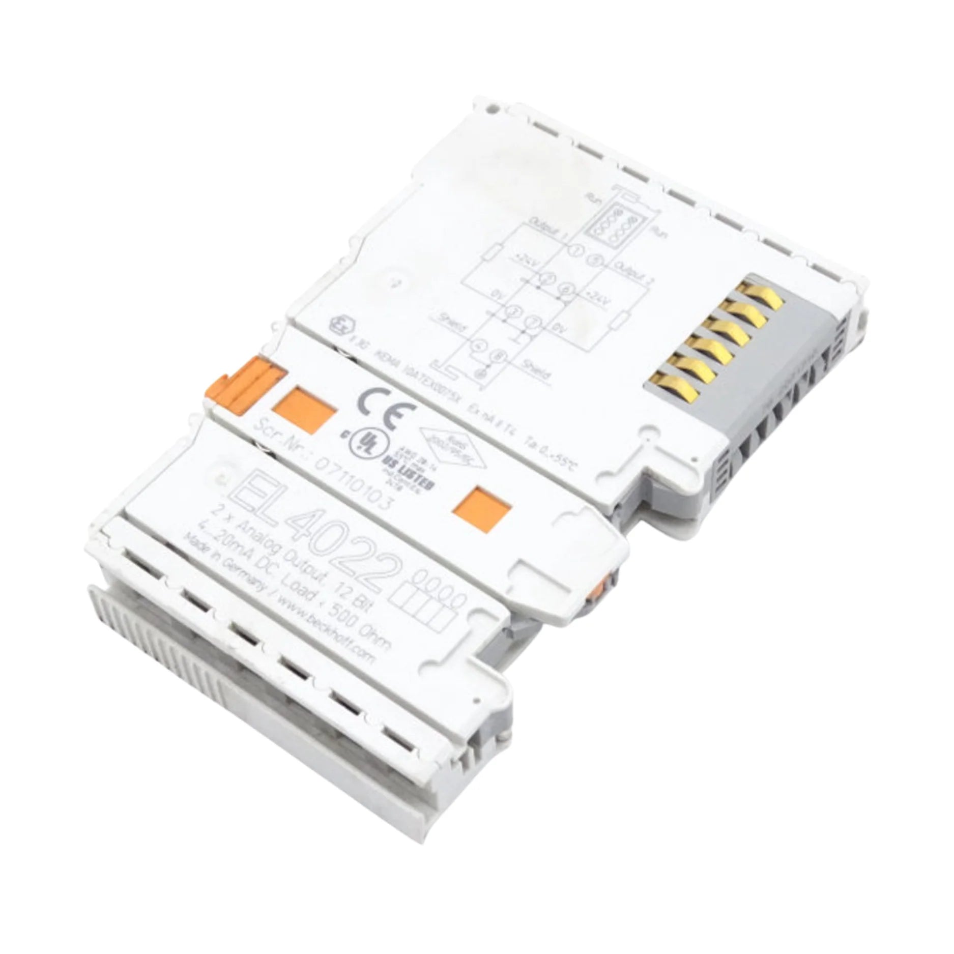 Beckhoff EL4022 analog output terminal, 2-channel, ±10 V, 16-bit, EtherCAT