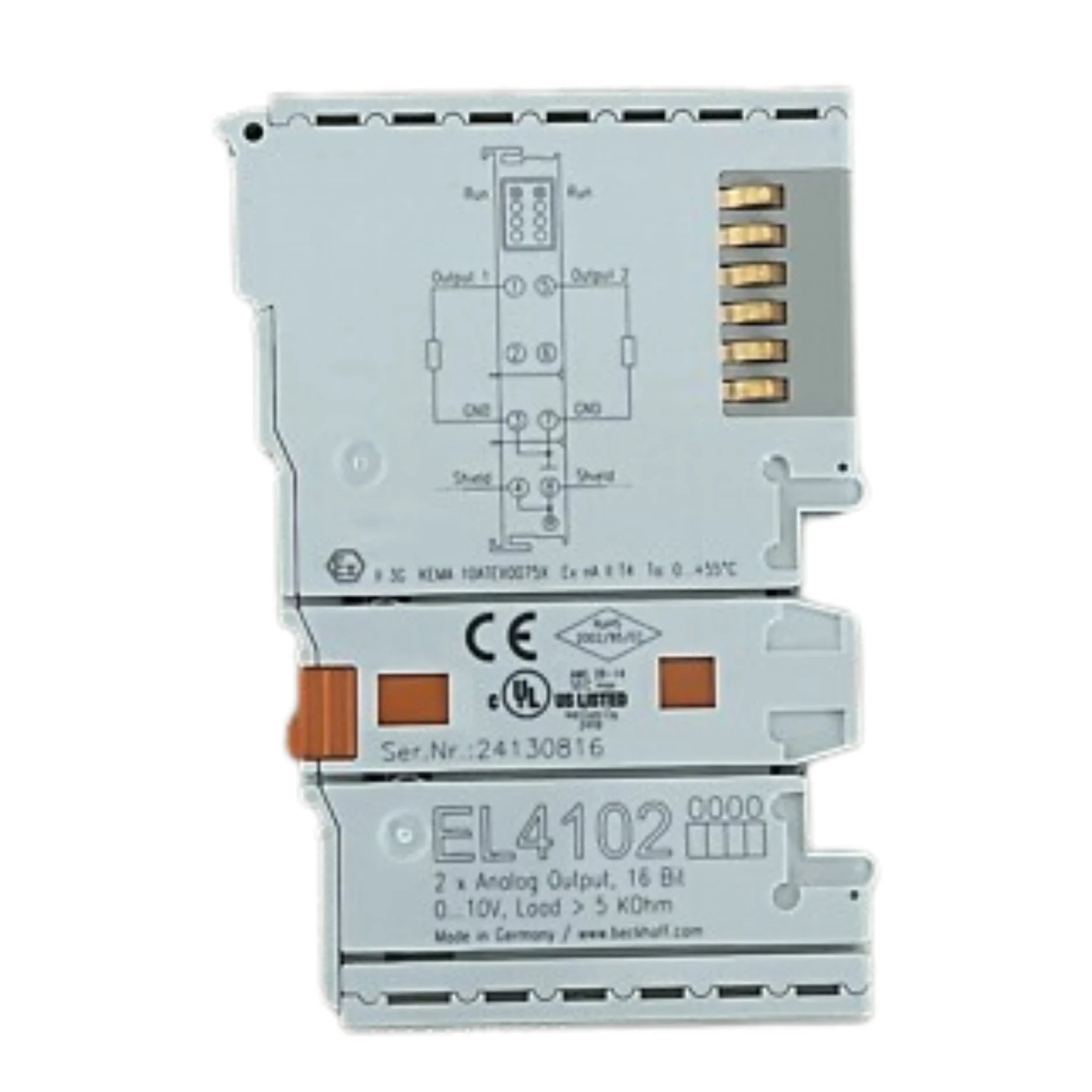 Beckhoff EL4102 analog output terminal, 2-channel, 0–10 V, 12-bit, EtherCAT