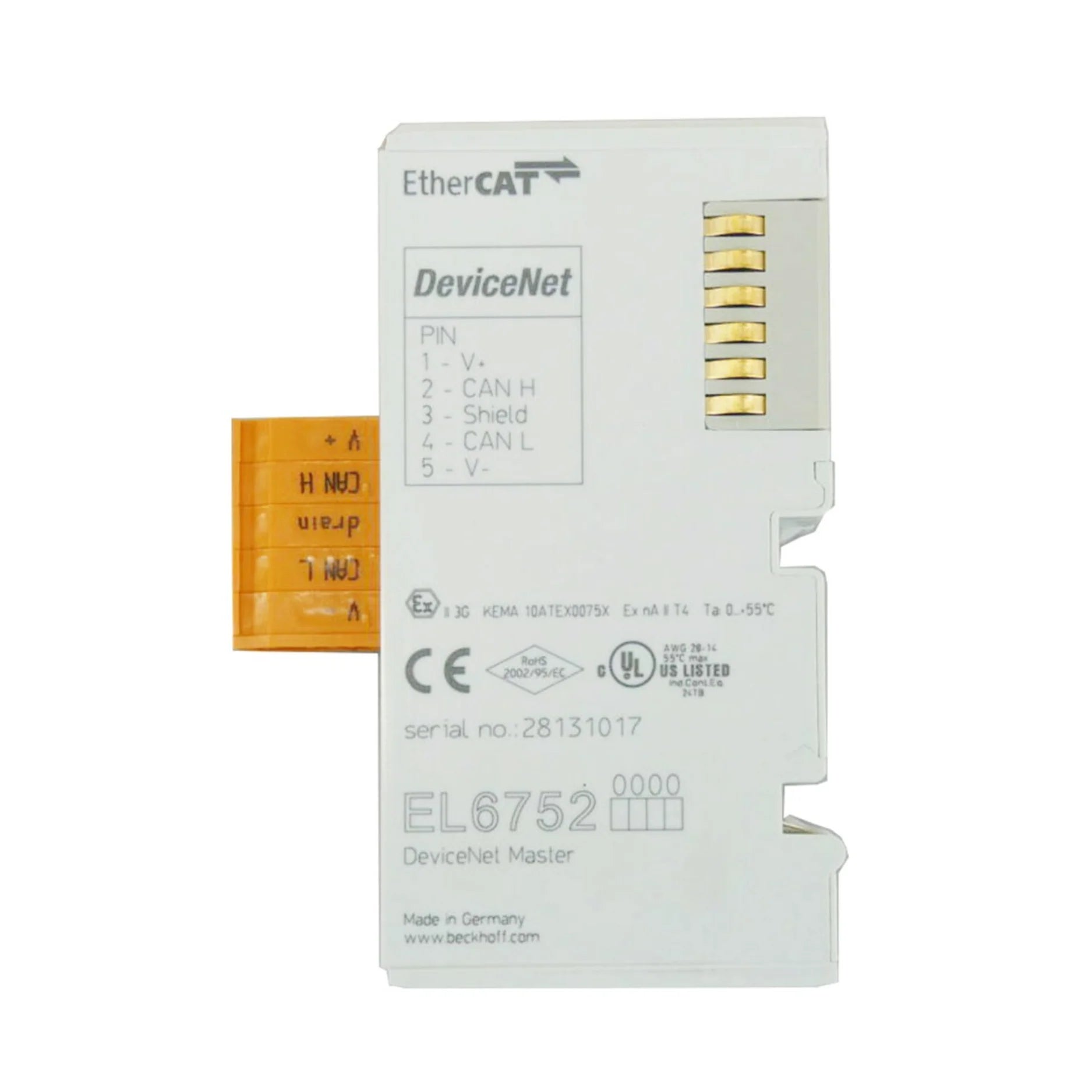 Beckhoff EL6752 PROFIBUS terminal, 2-channel, master/slave, EtherCAT gateway