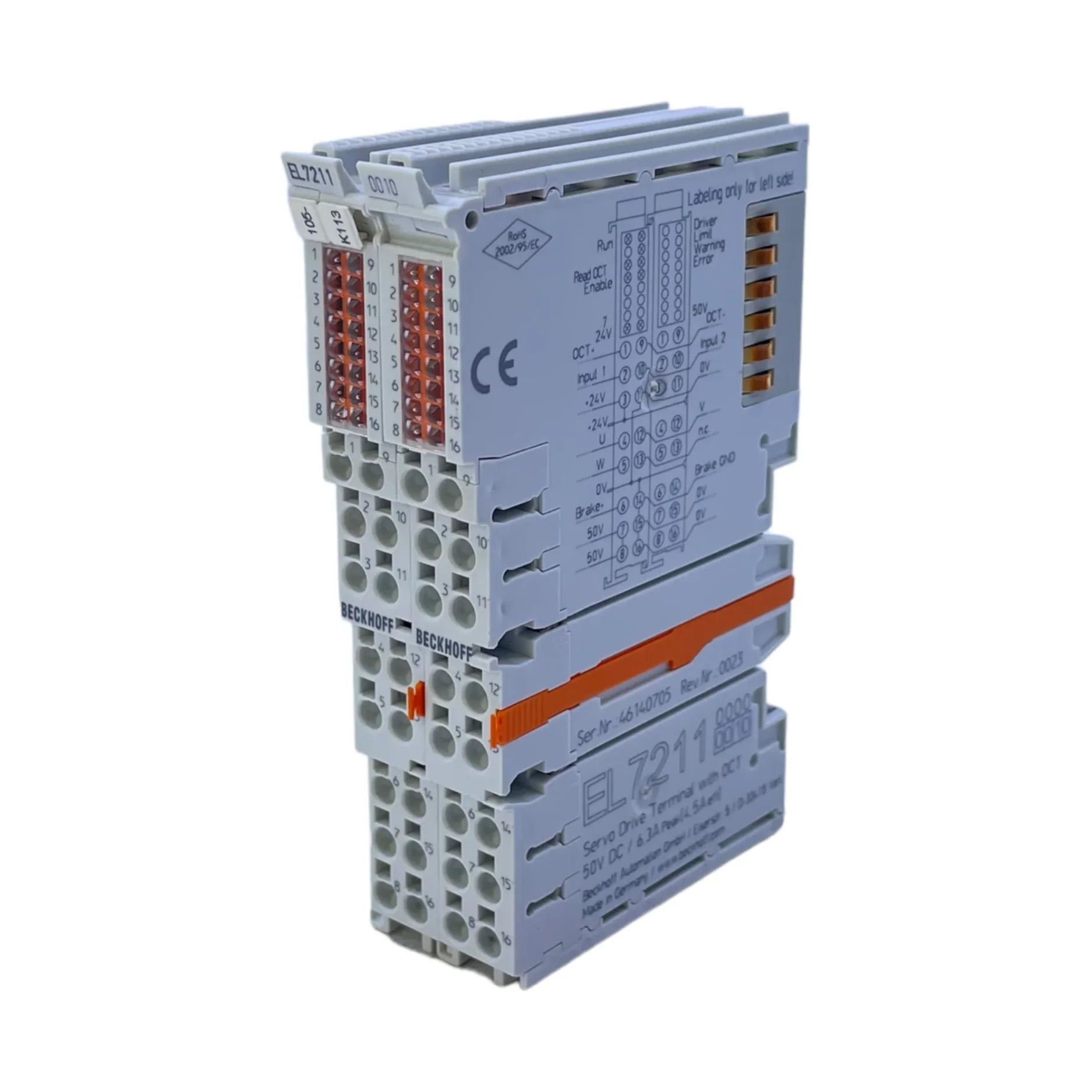 Beckhoff EL7211 EtherCAT servo terminal, 1-channel, 2.8 A RMS, with One Cable Technology