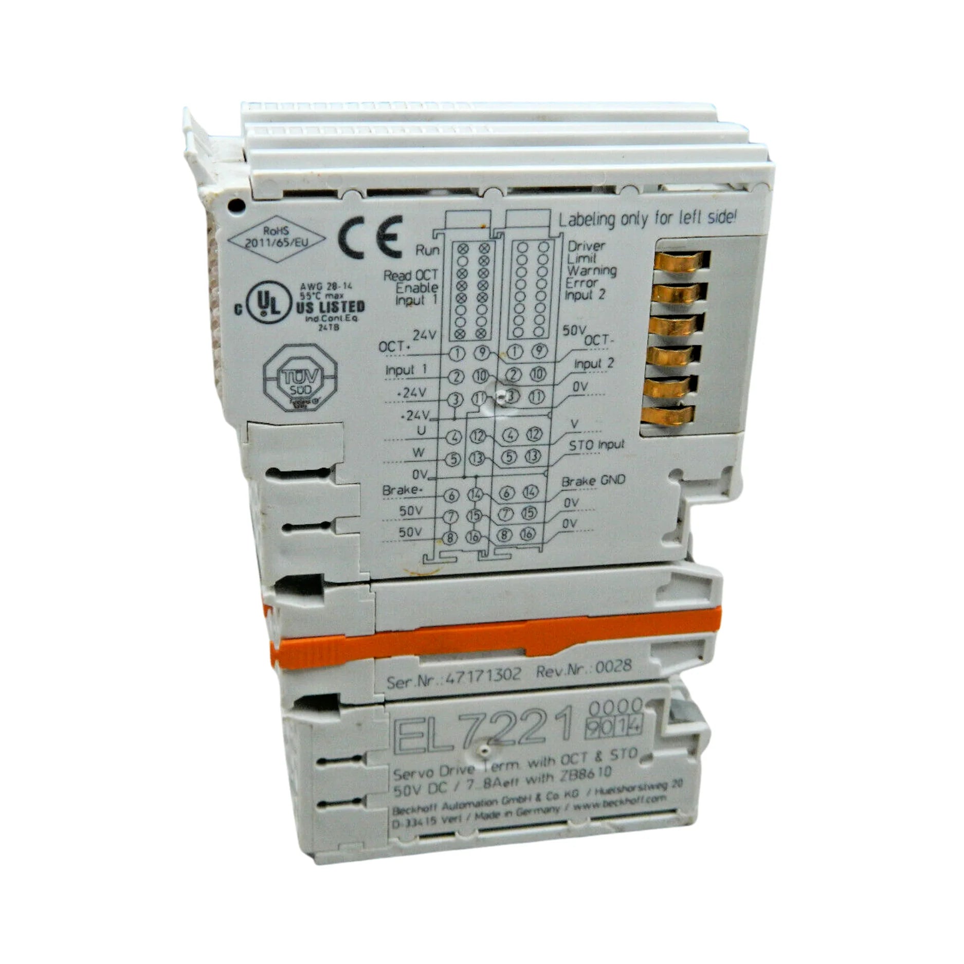 Beckhoff EL7221-9014 EtherCAT servo terminal with STO, 1-channel