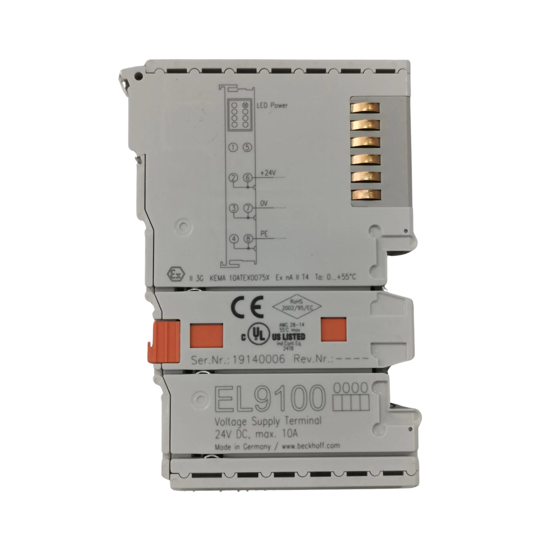 Beckhoff EL9100 power feed terminal, 24 V DC, EtherCAT I/O