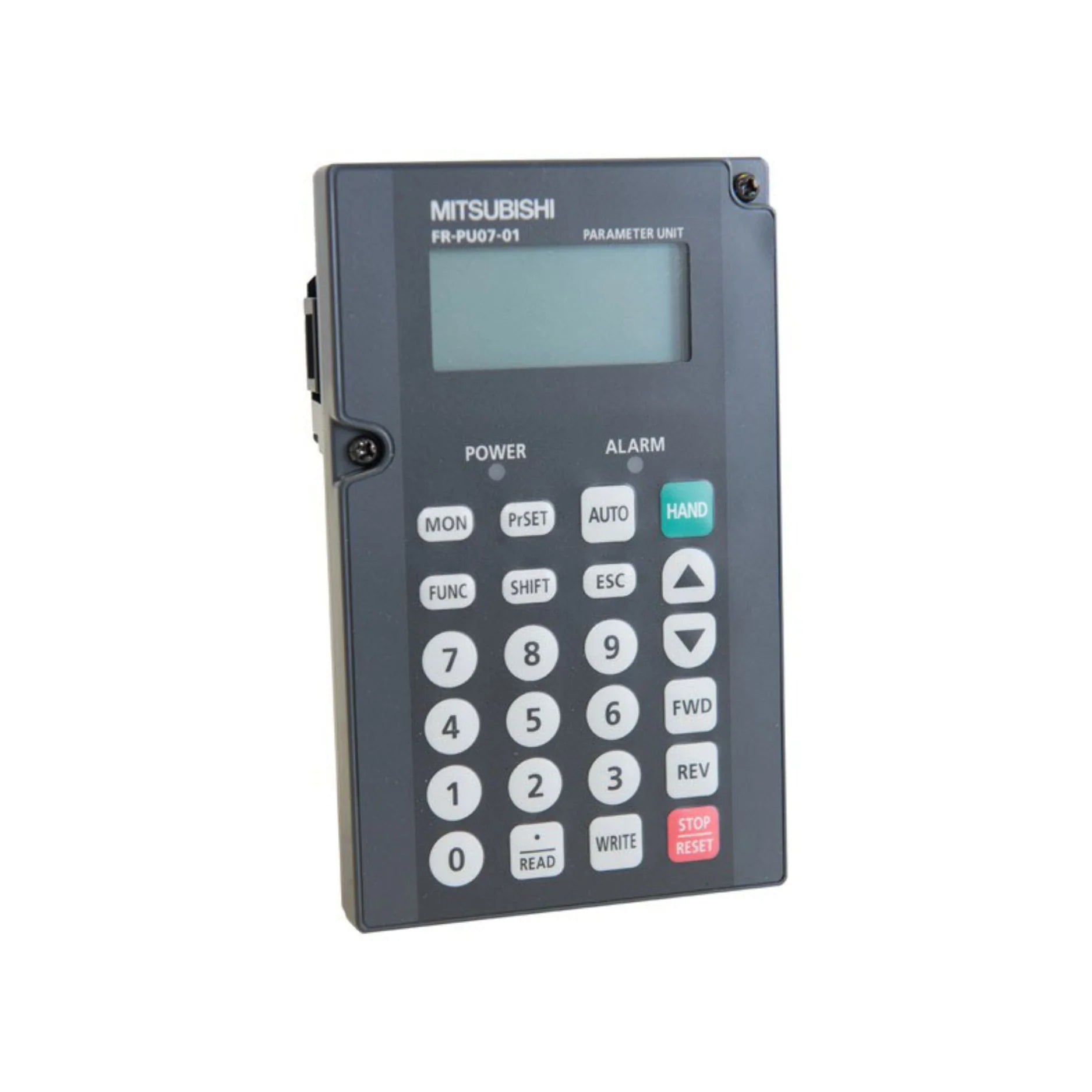 Mitsubishi FR-PU07 parameter unit, LCD handheld interface for FR series inverters