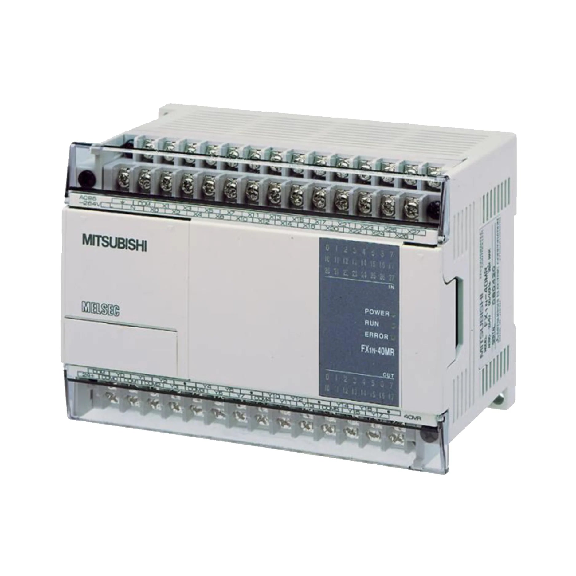 Mitsubishi FX1N-40MR-DS PLC, 40 I/O, relay output, 24 V DC, FX1N series