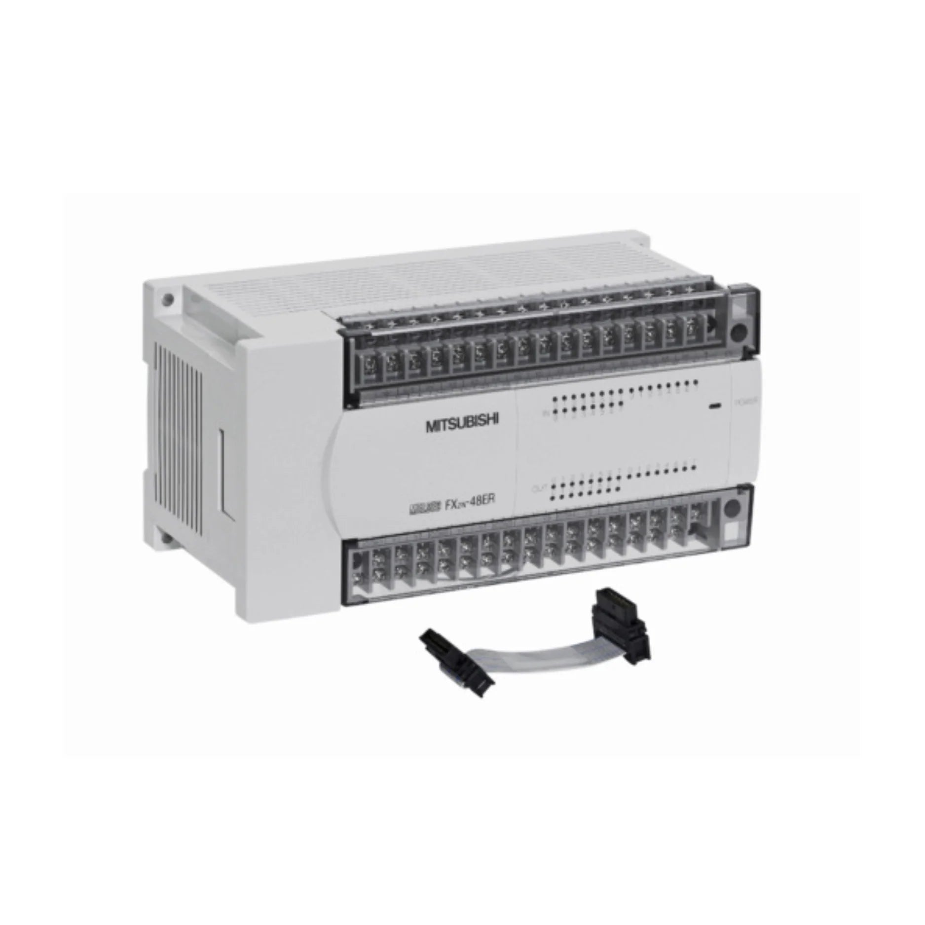 Mitsubishi FX2N-48MR-ES/UL PLC, 48 I/O, 100–240V AC, relay outputs, compact FX2N Series, UL listed.