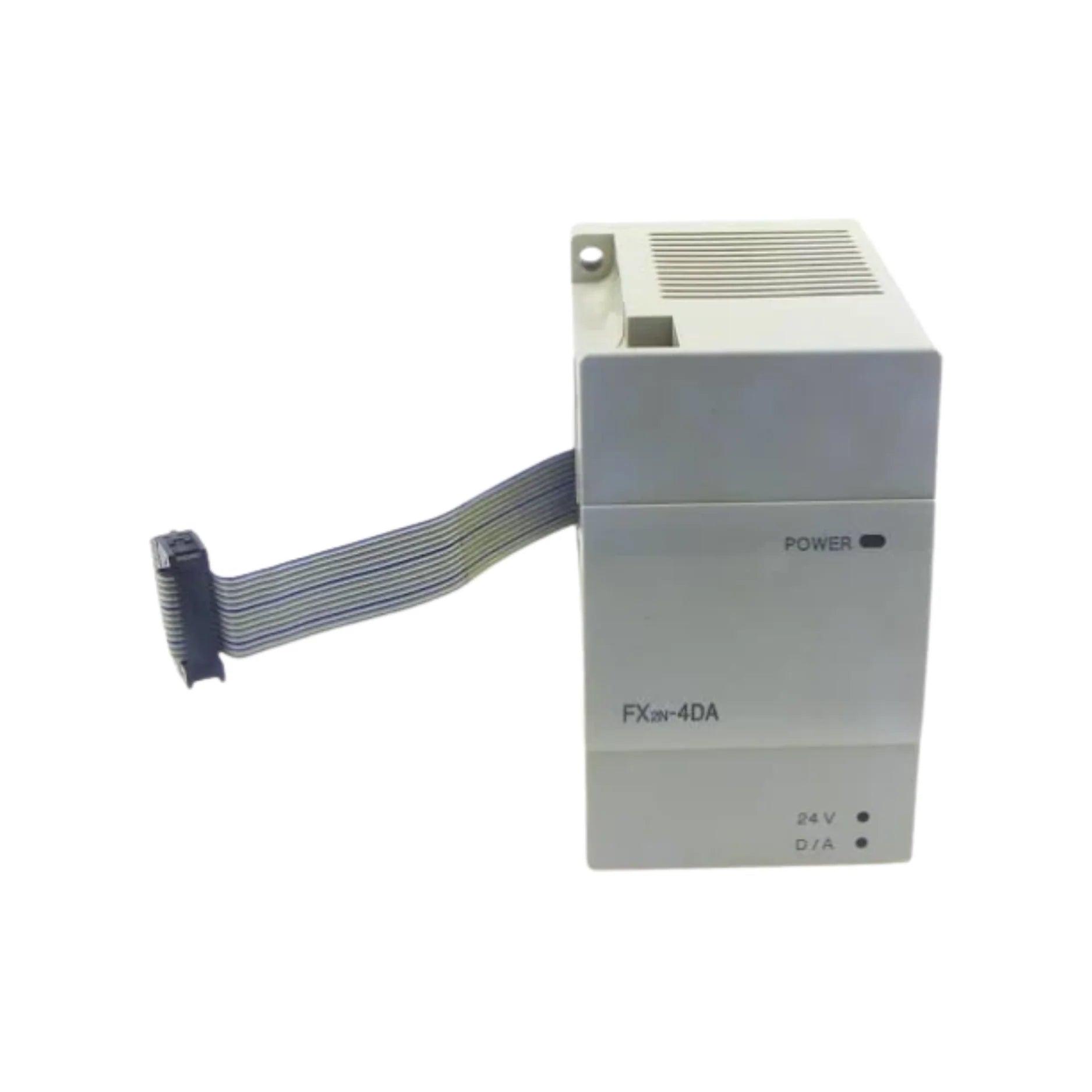 Mitsubishi FX2N-4DA analog output module, 4 channels, 0–10V and 4–20mA output, for FX2N PLC systems.
