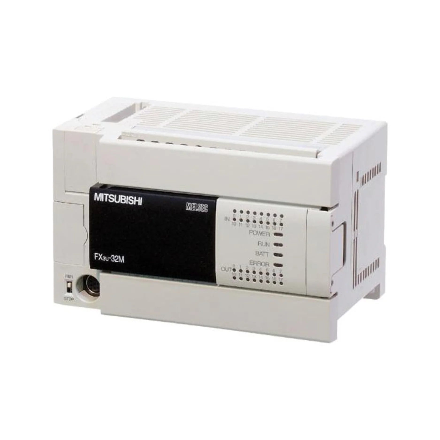 Mitsubishi FX3U-32MR-DS PLC, 32 I/O, relay outputs, 100–240V AC, FX3U series expandable main unit