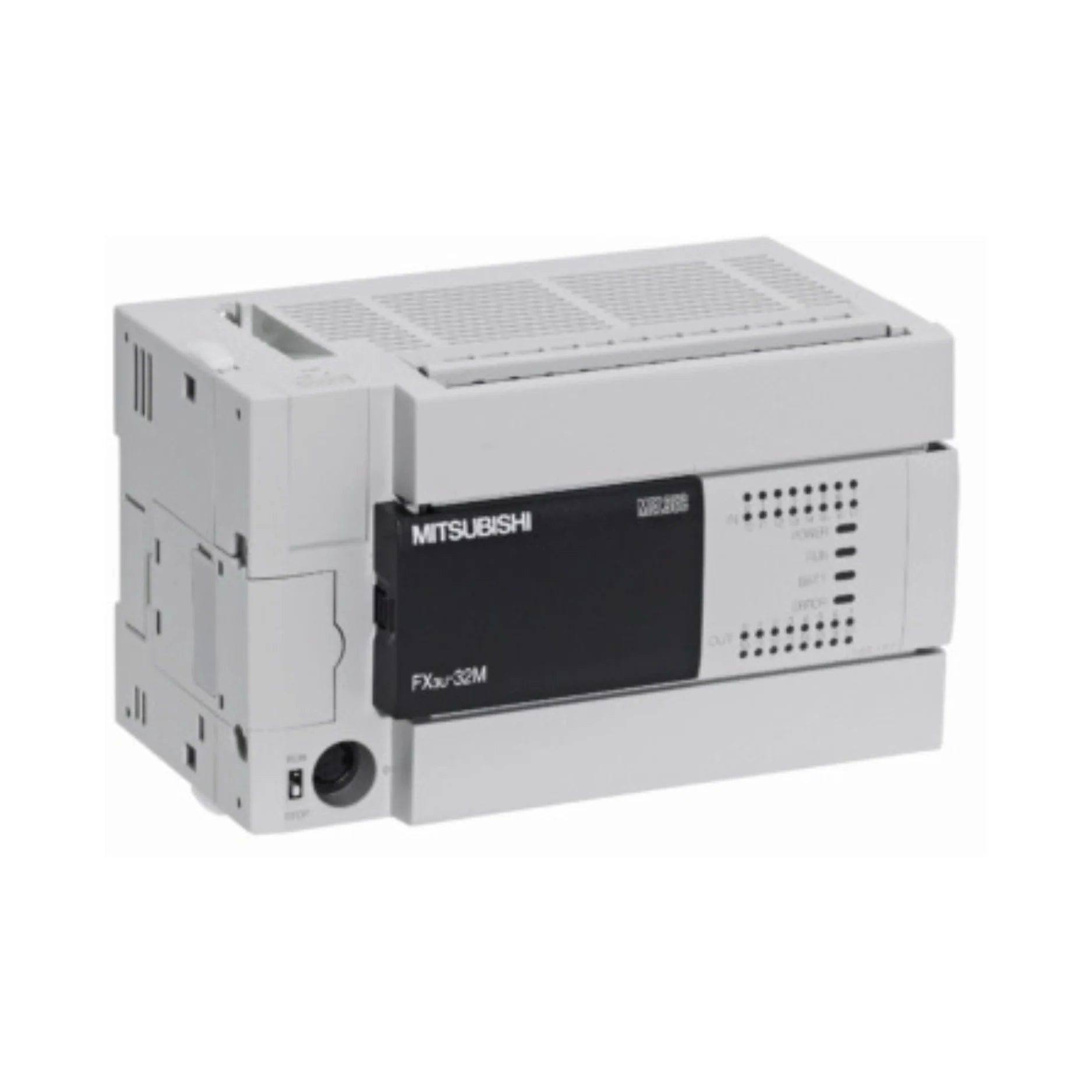 Mitsubishi FX3U-32MT/DSS PLC, 32 I/O (16 inputs, 16 transistor outputs), 24V DC, 64K steps, expandable to 384 I/O points.