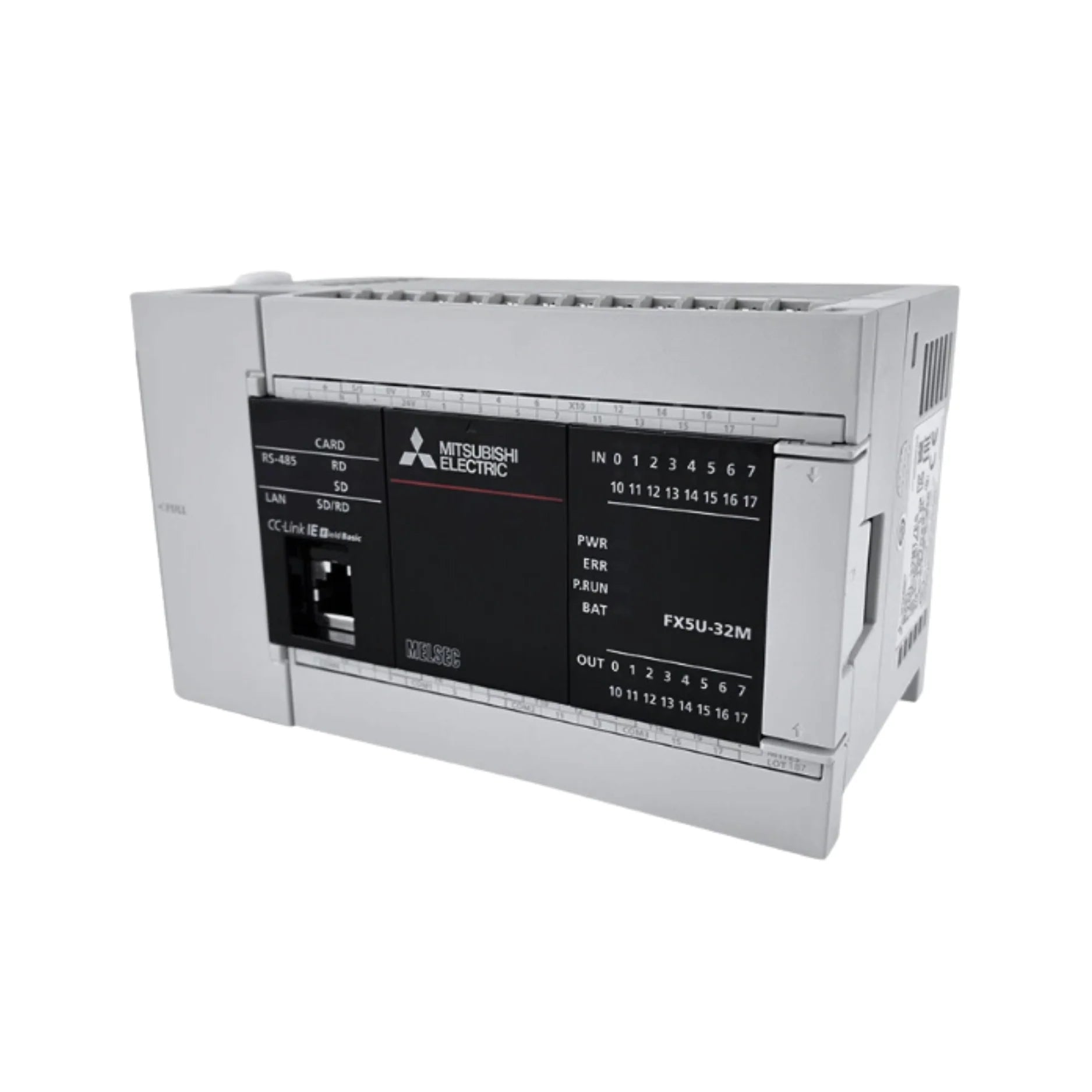 Mitsubishi FX5U-32MT-DS PLC, 32 I/O, 24V DC, sink transistor outputs, compact CPU for FX5U series automation