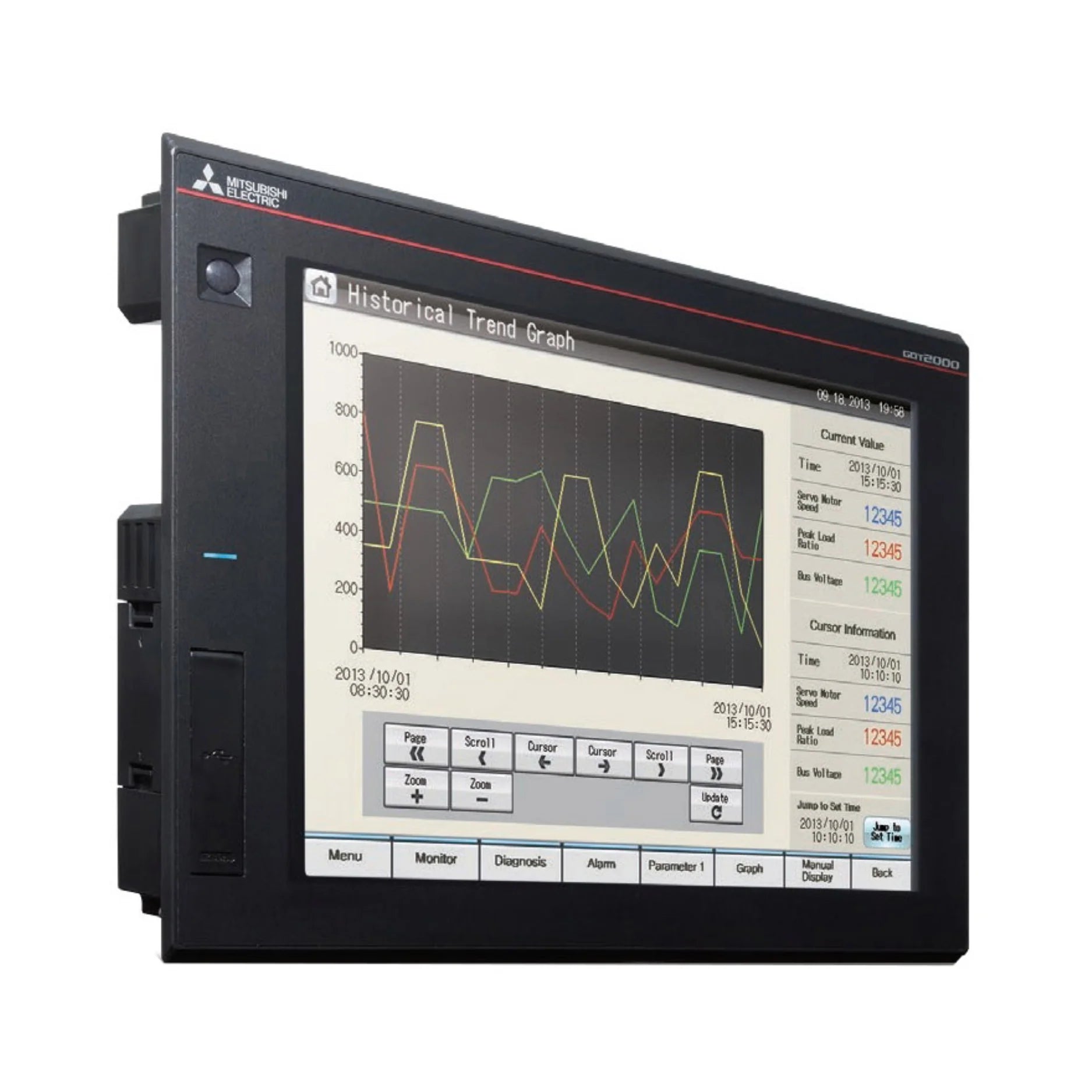 Mitsubishi GT2712-STBA HMI, 12.1" TFT LCD, 800×600, Ethernet, USB, GT27 series