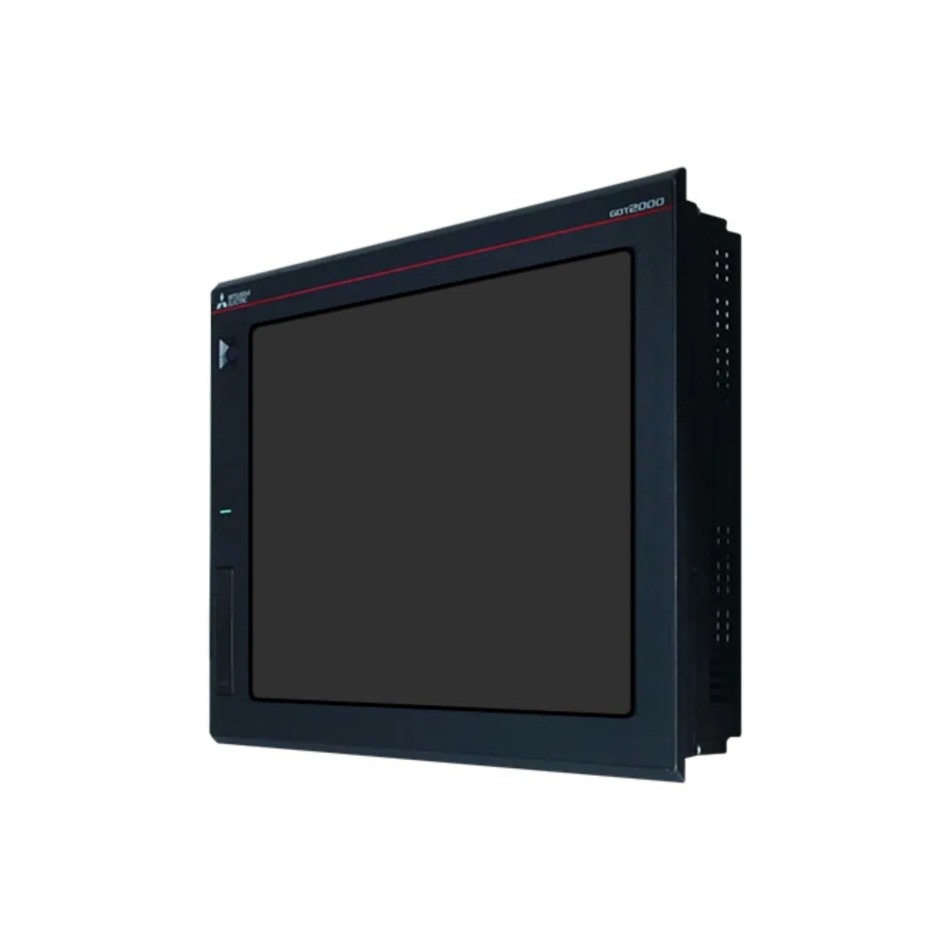 Mitsubishi GT2715-XTBD-040 15″ mobile touchscreen HMI with Wi‑Fi, Bluetooth, and rugged carrying case for industrial control.