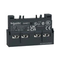 Schneider Electric GVAE11 auxiliary contact block with 1 NO + 1 NC, snap-on design for GV2/GV3 motor circuit breakers, ideal for control signaling.