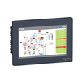 Schneider Electric HMIDT551 10.1" widescreen HMI, 1024x600 resolution, Ethernet, USB, and serial ports for industrial machine control.