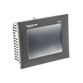 Schneider Electric HMIGTO2310 HMI with 10.4" touchscreen, Ethernet, USB, and serial ports for industrial control and monitoring.