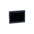 Schneider Electric HMIST6600 Harmony ST6 12.1" touchscreen HMI with dual Ethernet, RS232/RS485 ports, USB interfaces, and 24V DC input.
