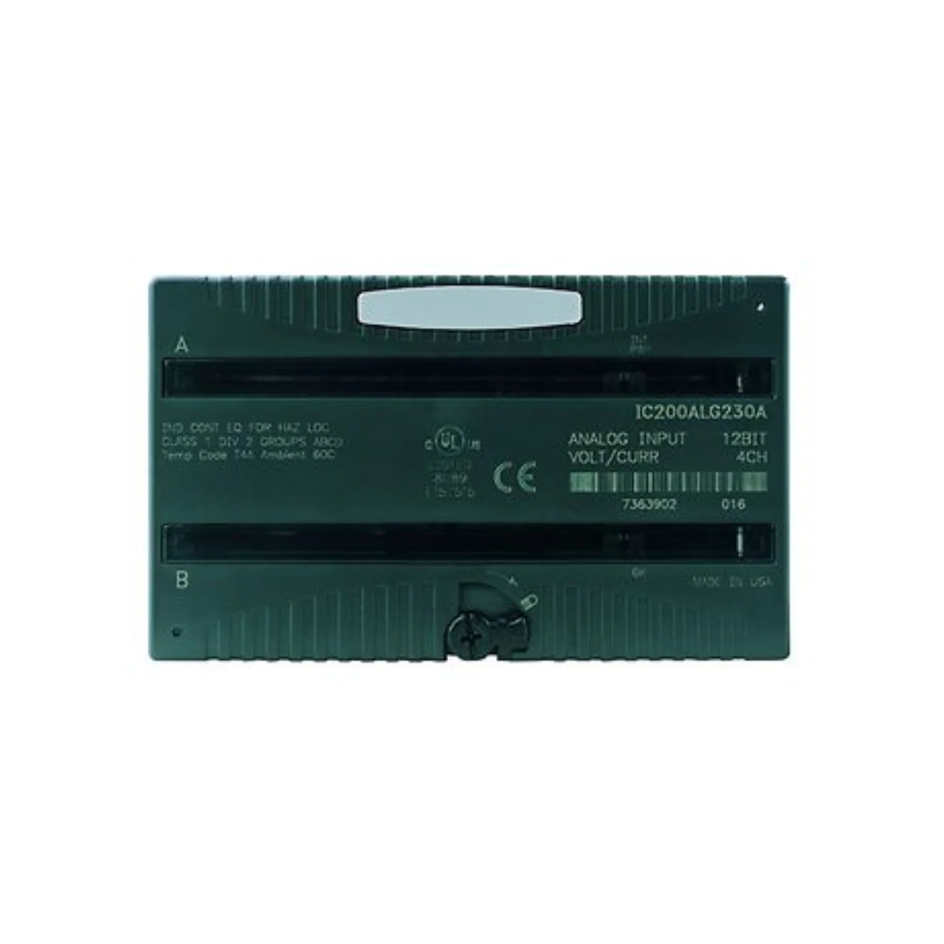 GE IC200ALG230 VersaMax analog input module, 4-channel, ±10V, 12-bit resolution, voltage input