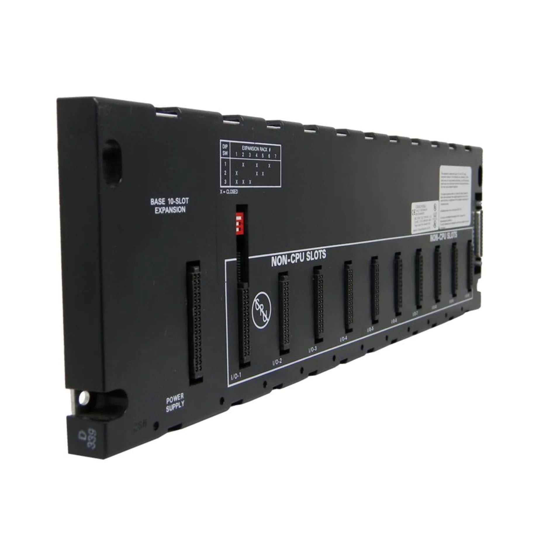 GE IC693CHS399 10-slot expansion I/O baseplate for Series 90-30, supports local or remote racks for I/O module expansion.