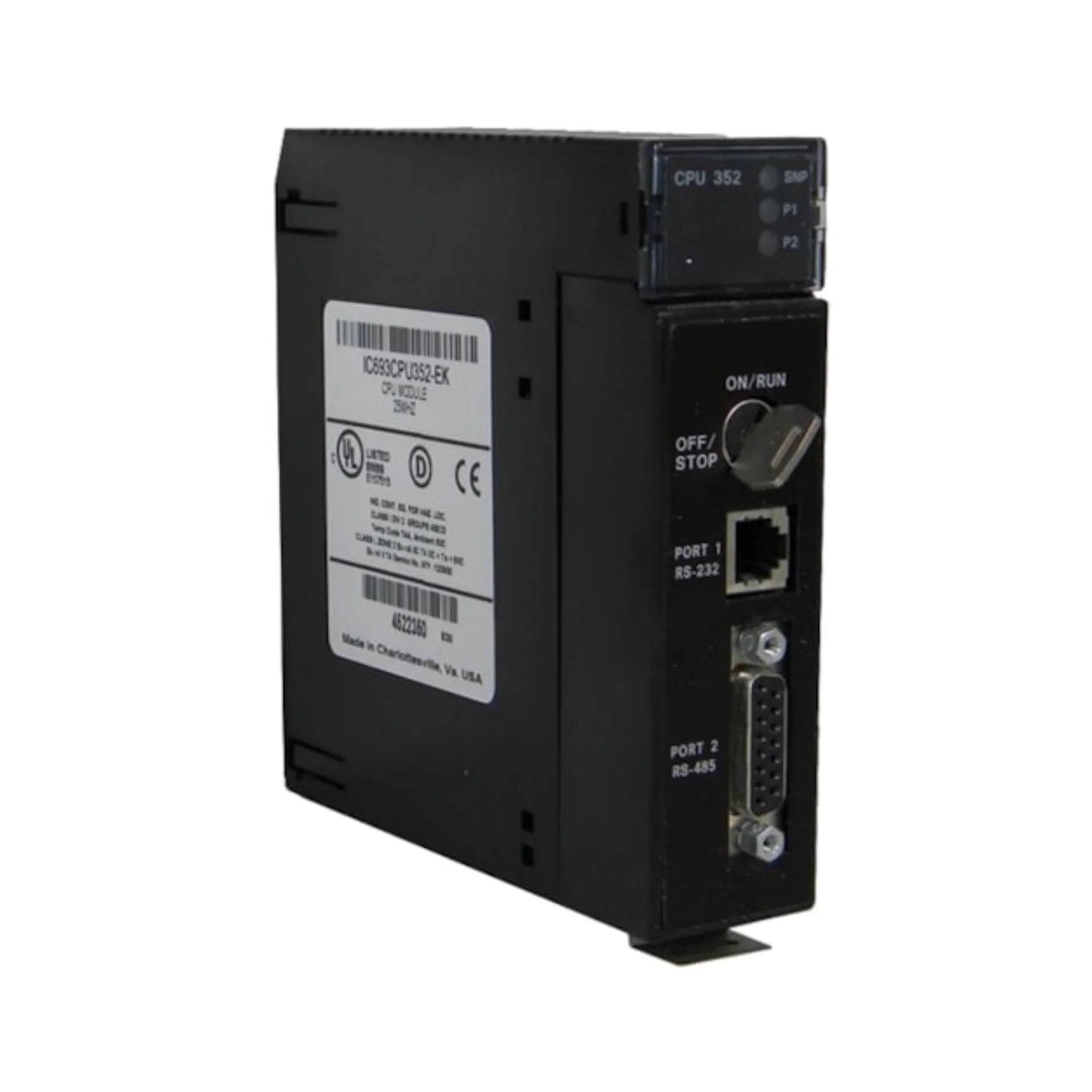 GE IC693CPU352 90-30 Series CPU module with 240KB memory, 10/100 Ethernet, and 5-slot base