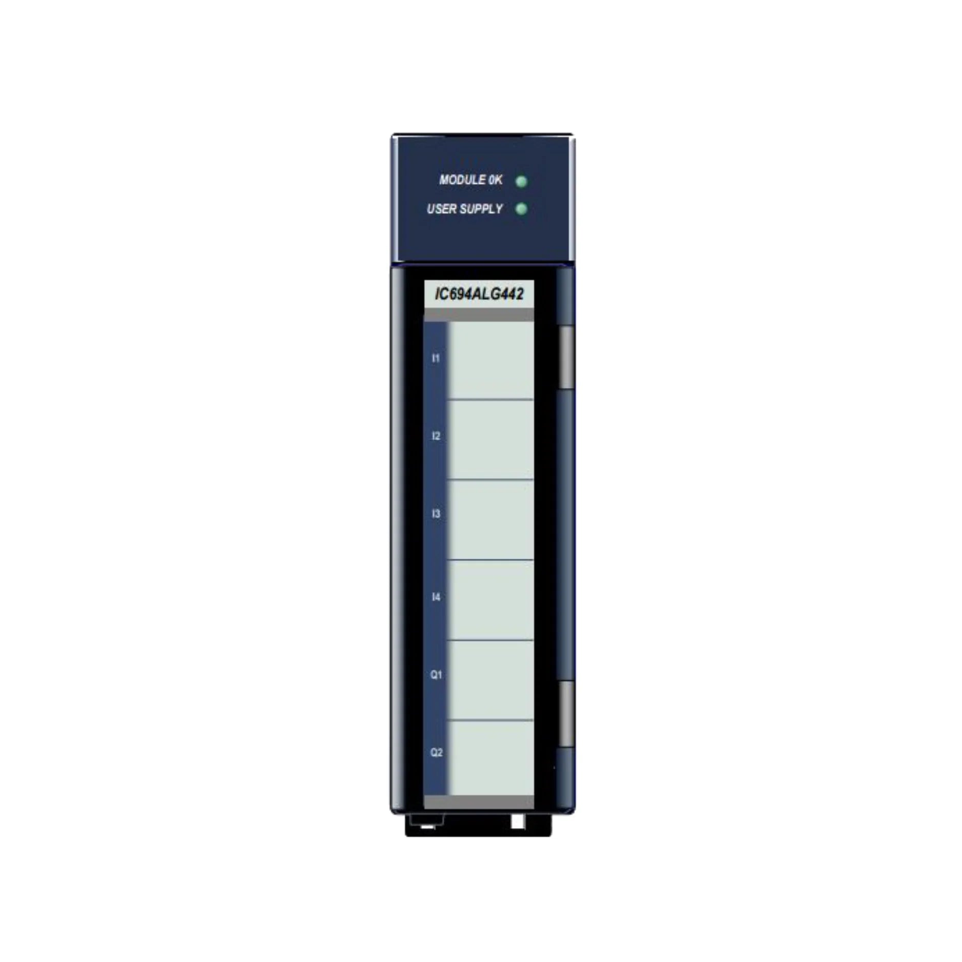 GE IC694ALG442 4-channel analog voltage output module for RX3i, 0–10V or ±10V, high-resolution output.