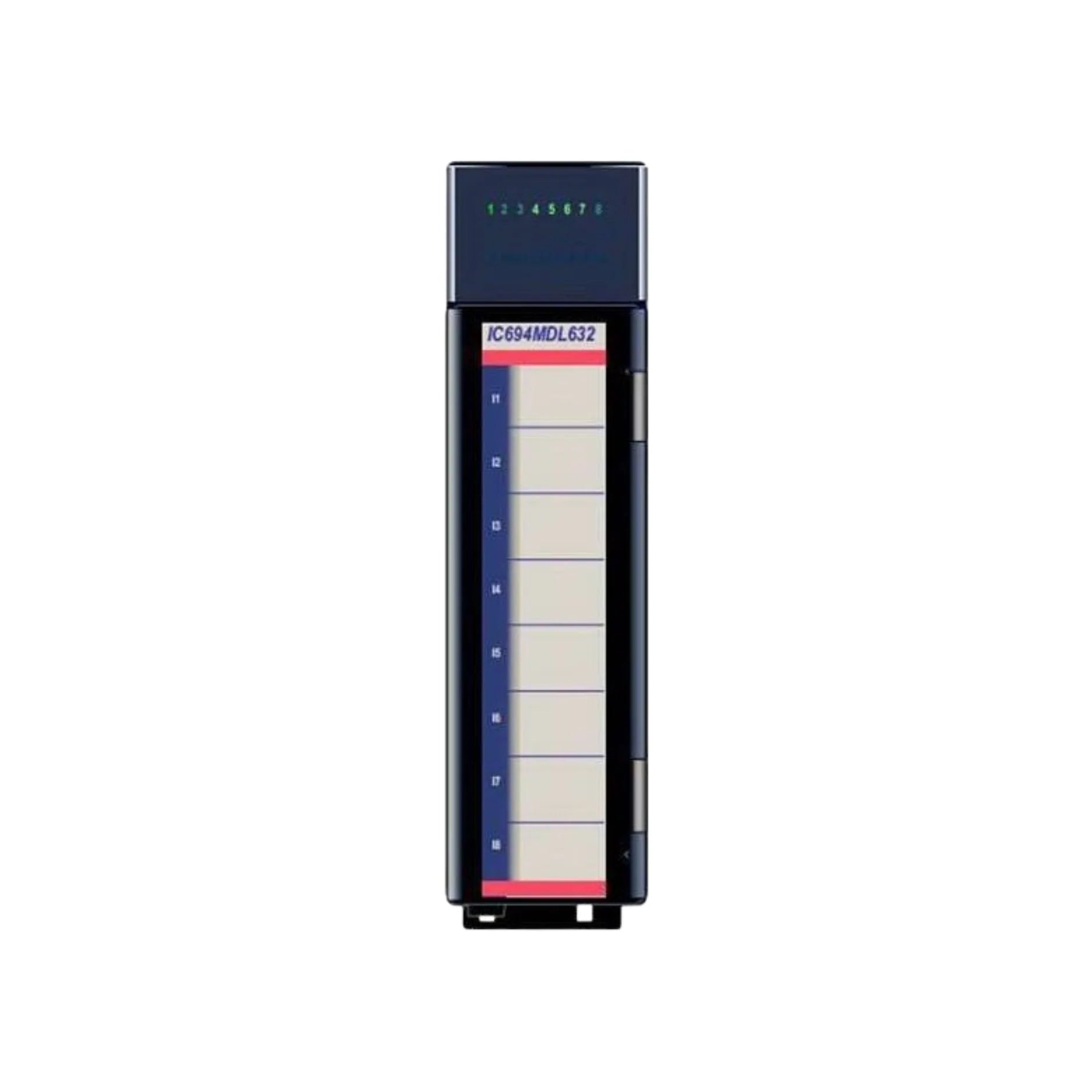GE IC694MDL632 16-point 24VDC input module, positive logic, for RX3i systems. Group-isolated with LED diagnostics.