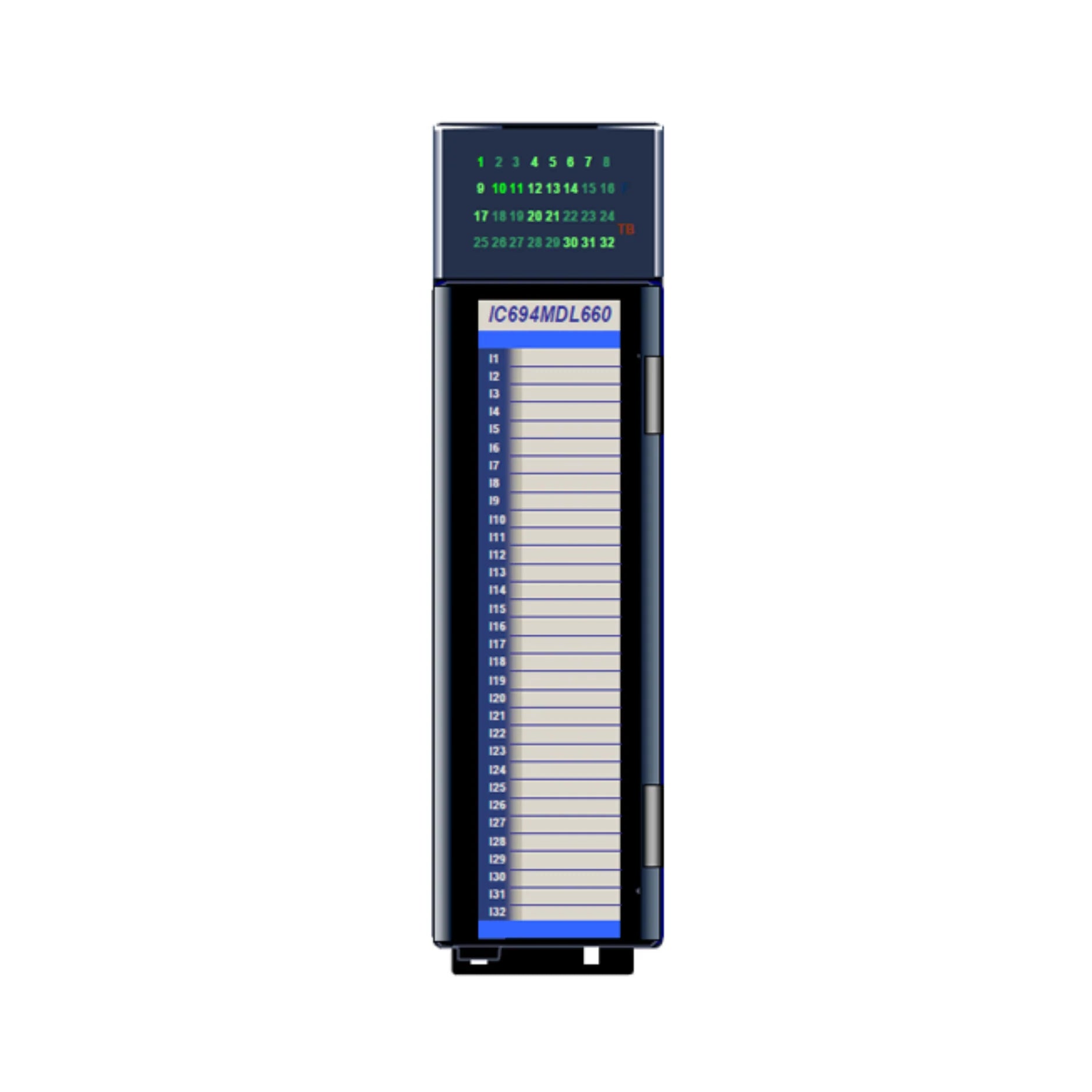 GE IC694MDL660 output module, 16-point 125VDC sourcing outputs, group-isolated for RX3i. High-voltage DC control. Reliable. Ships worldwide.