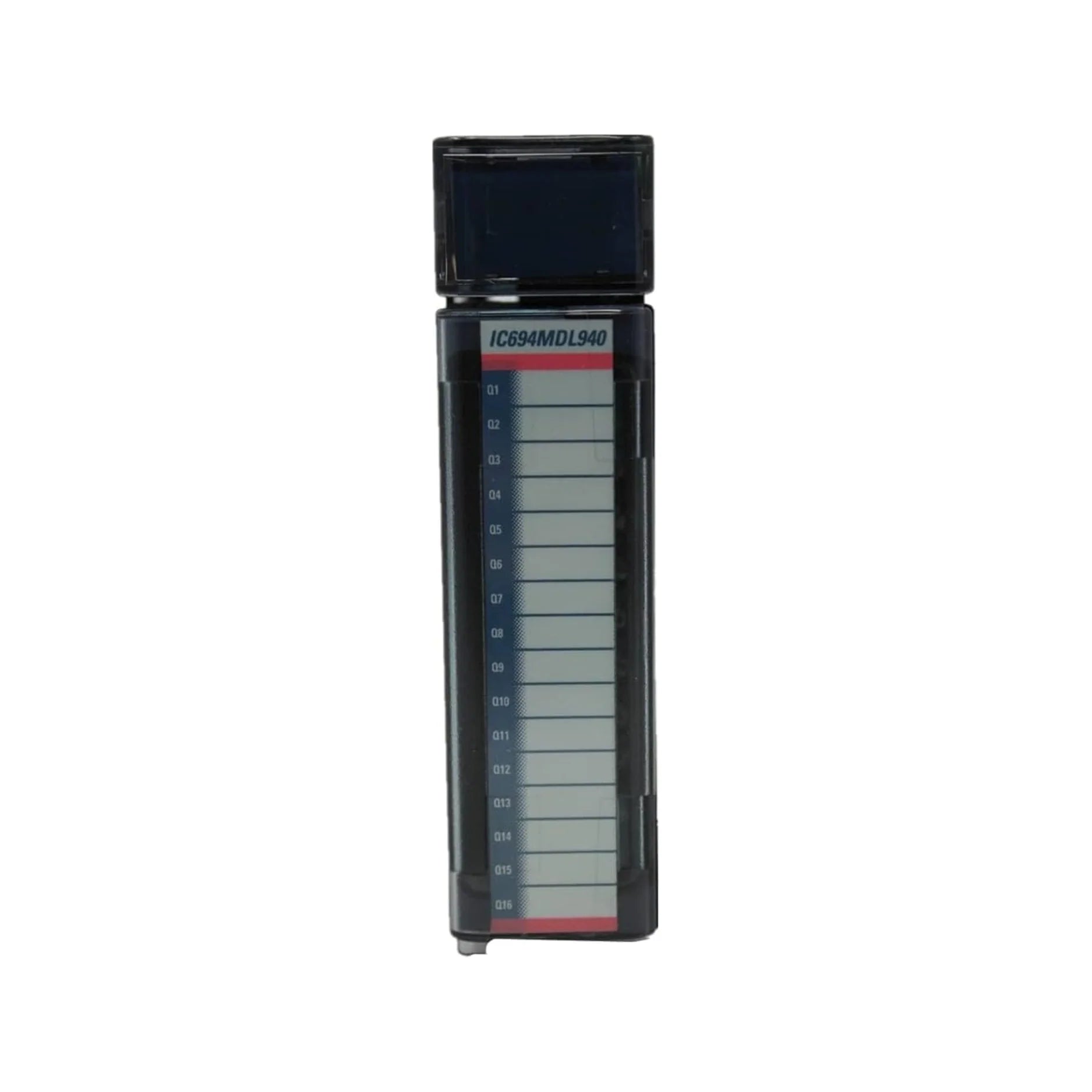 GE IC694MDL940 16-point relay output module for RX3i, AC/DC load switching, 2A rated, group-isolated with LED indicators.