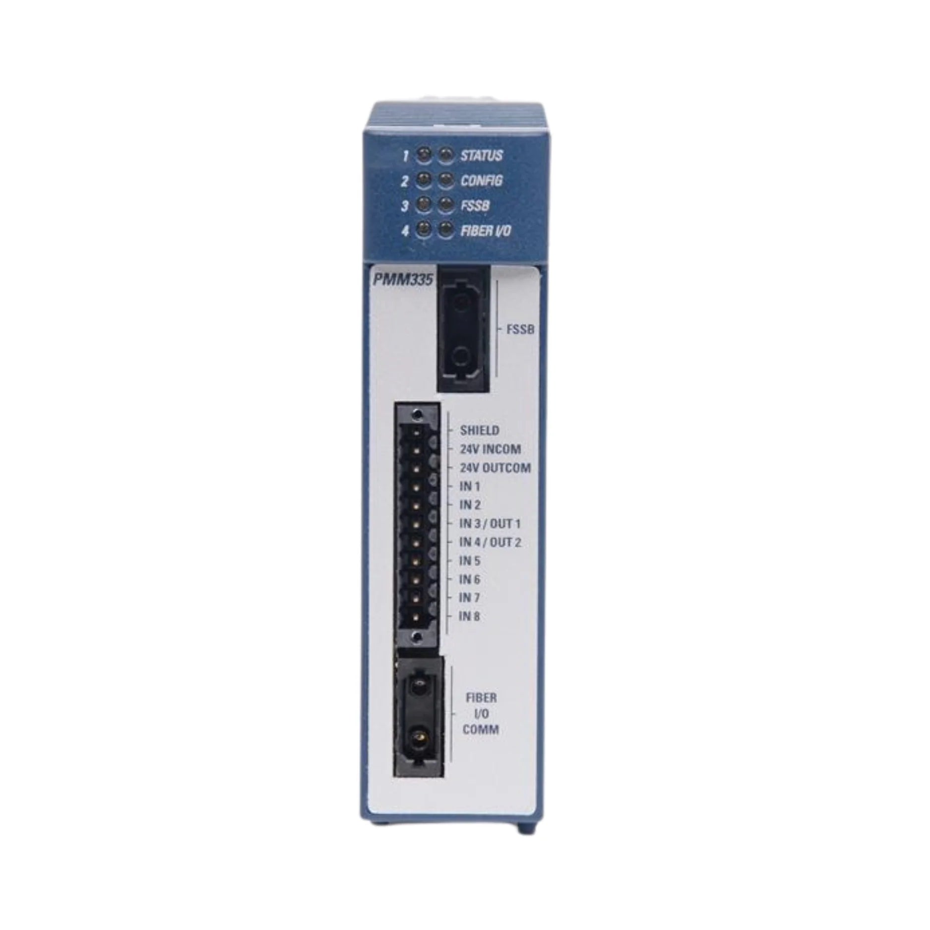 GE IC695PMM335 4-axis motion control module for RX3i, real-time synchronized servo/stepper control with PID tuning.