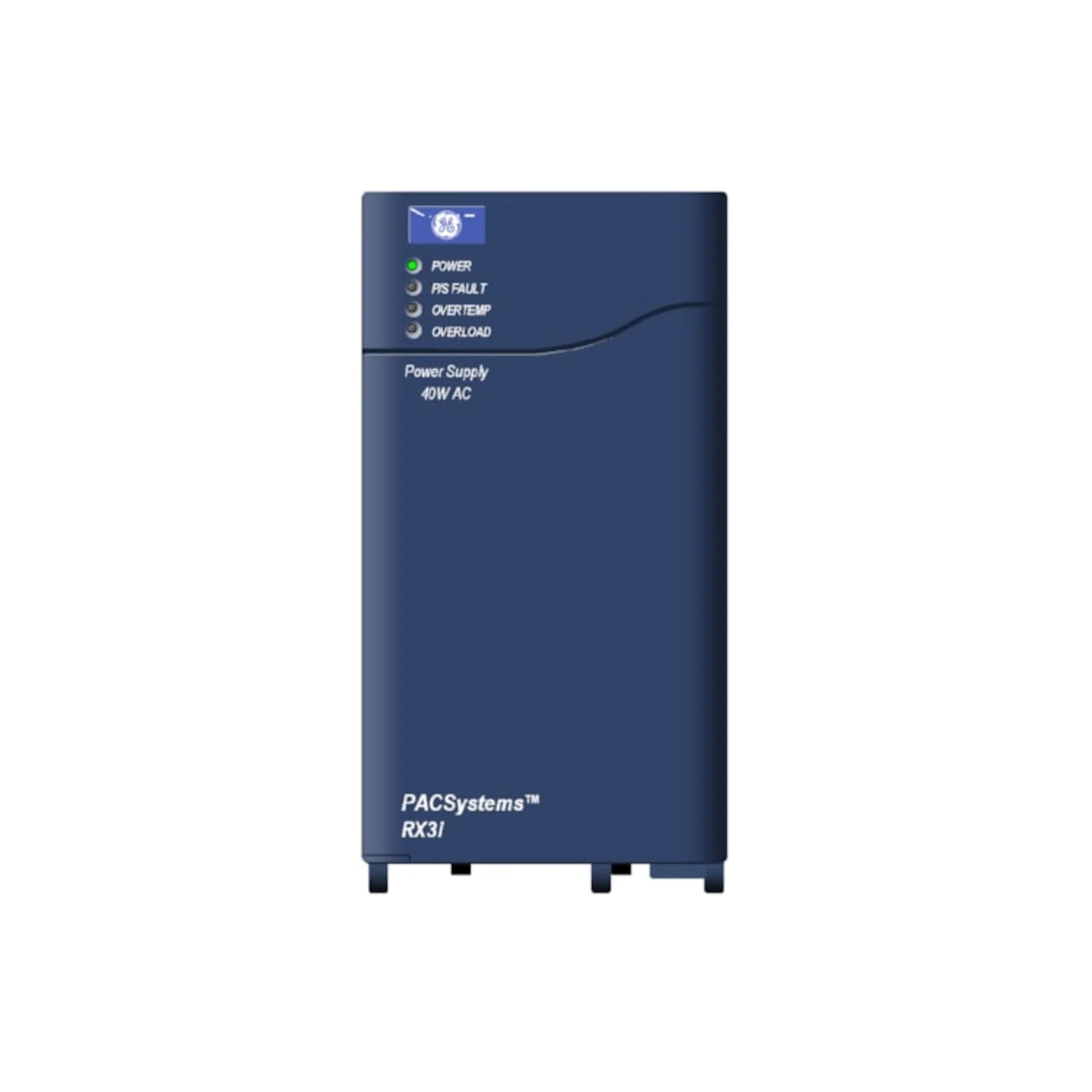 GE IC695PSA140 RX3i power supply, 40W output, 120/240VAC input, extended temperature, supports redundant power systems.