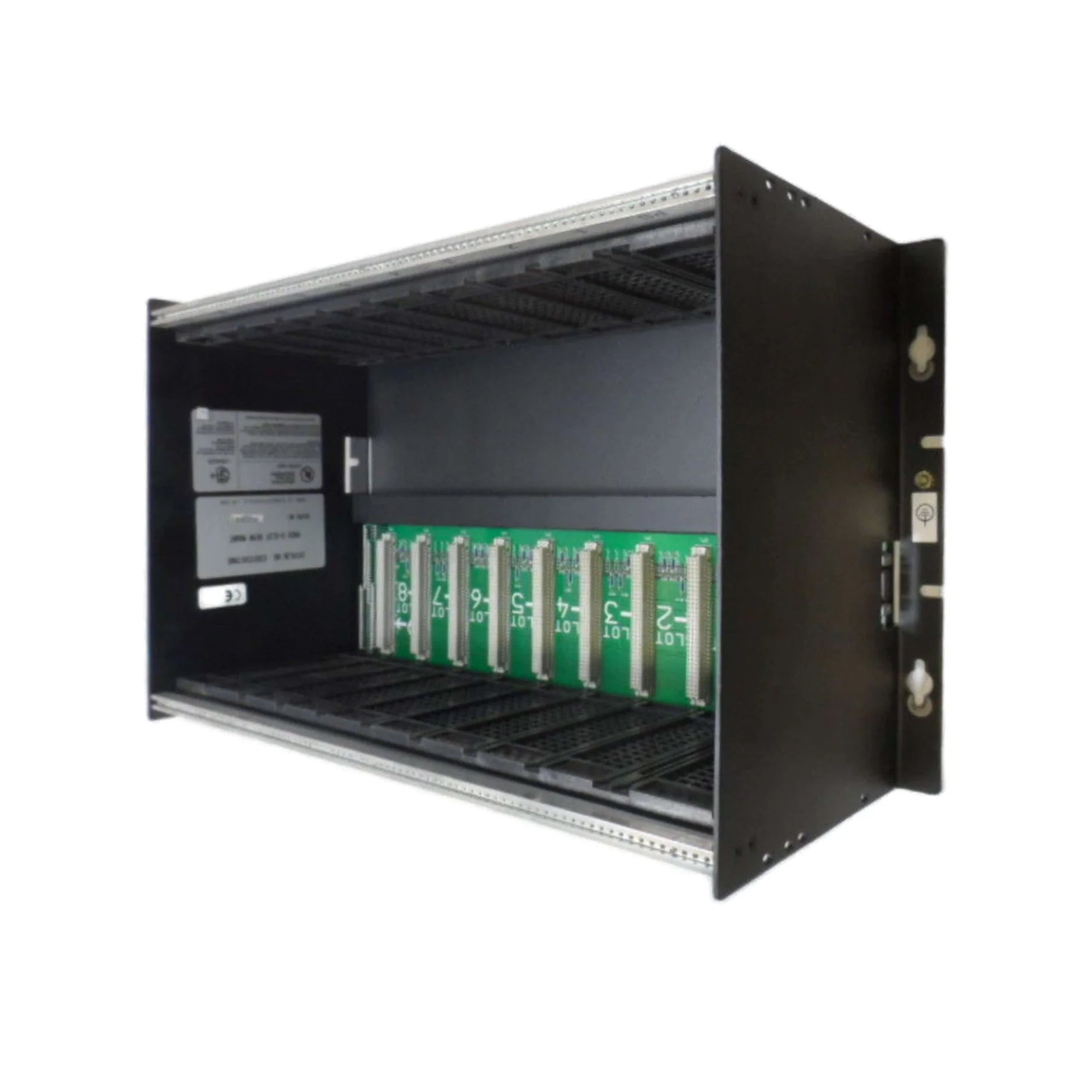 GE IC697CHS790 9-slot I/O rack for Series 90-70 PLCs, universal mount baseplate for CPU, power supply, and module installation.