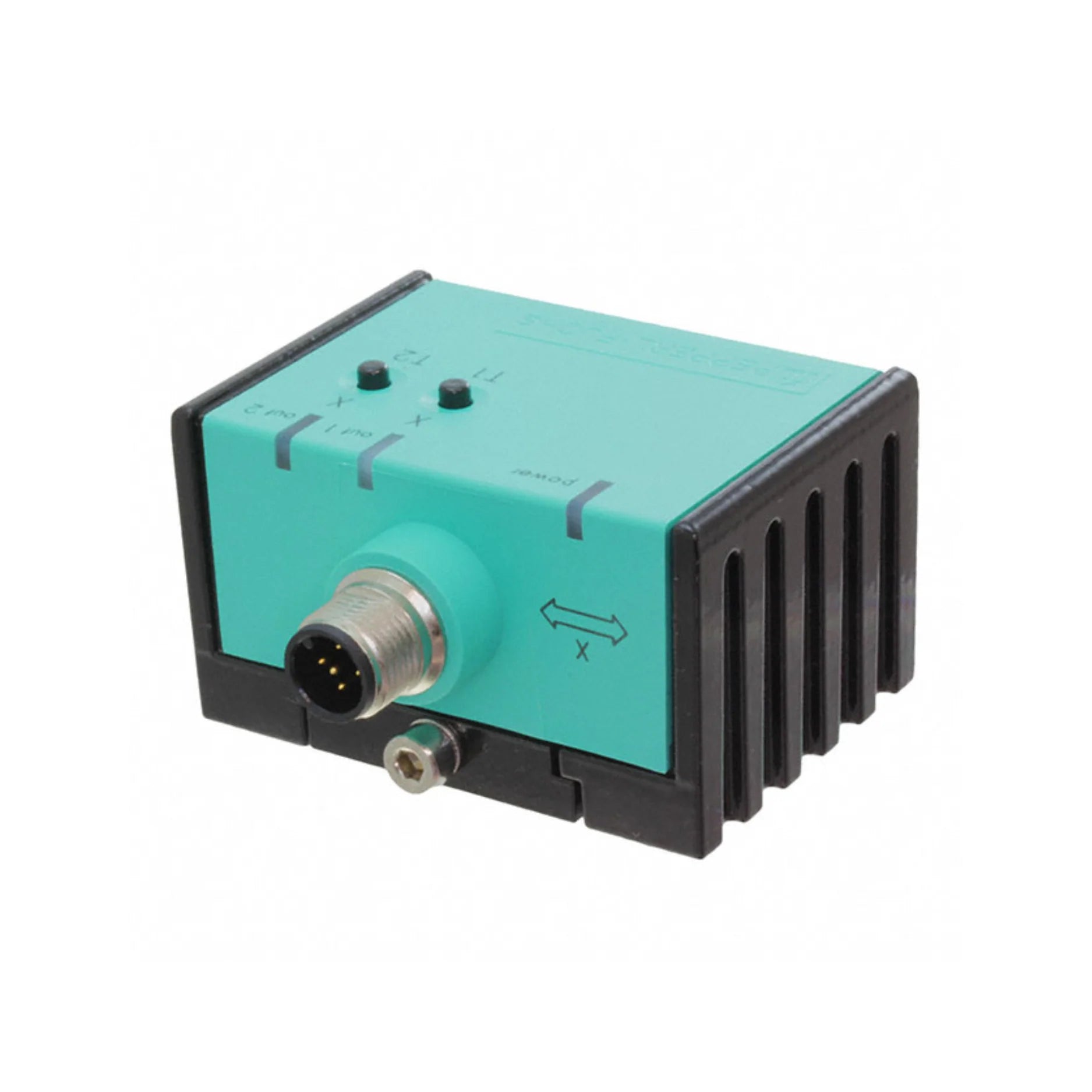 Pepperl+Fuchs INX360D-F99-I2E2-V15 360° inclination sensor with 4–20 mA and 2 PNP outputs, IP69K, compact and accurate tilt monitoring.