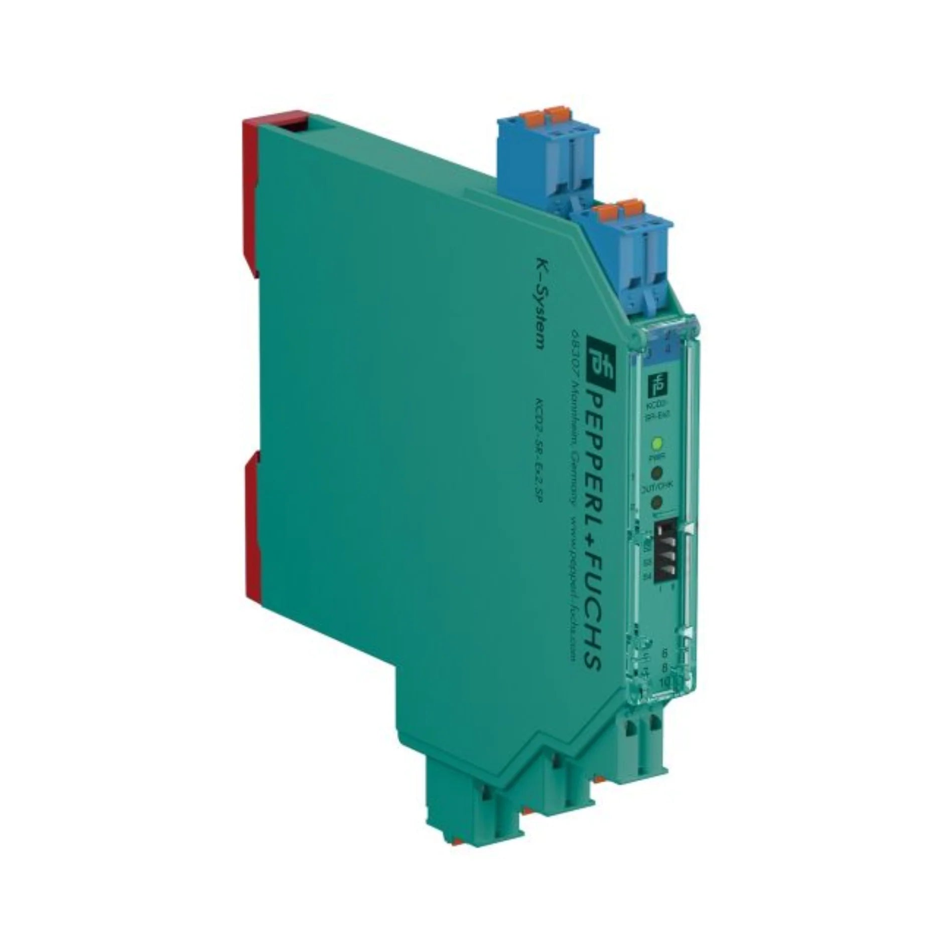 Pepperl+Fuchs KCD2-SR-Ex2 (185533) switch amplifier for NAMUR sensors. 2-channel, SIL 2, DIN mount, 24V DC, relay outputs.