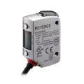 Keyence LR-ZH500P CMOS laser sensor with 35-500 mm range, PNP output, and IP68/69K-rated stainless steel housing for industrial applications.