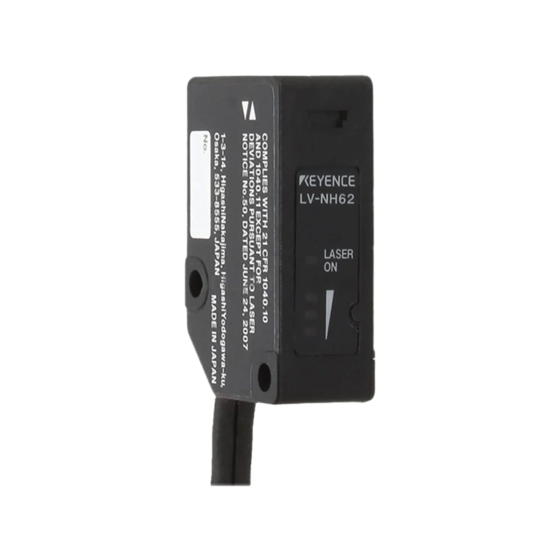 Keyence LV-NH62 coaxial reflective fiber sensor head for high-precision detection of small or glossy targets. Shop now.