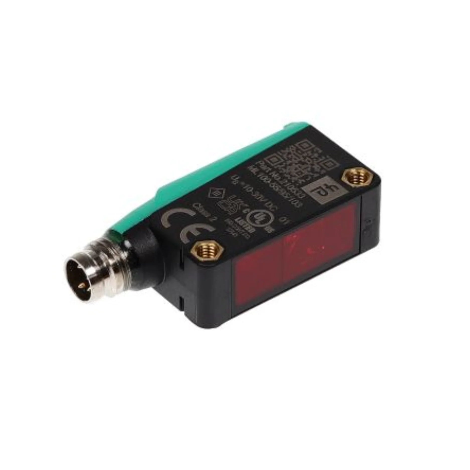 Pepperl+Fuchs ML100-55/95/103 compact retroreflective sensor with 5m range, PNP output, and IP67 rating for precise industrial object detection.