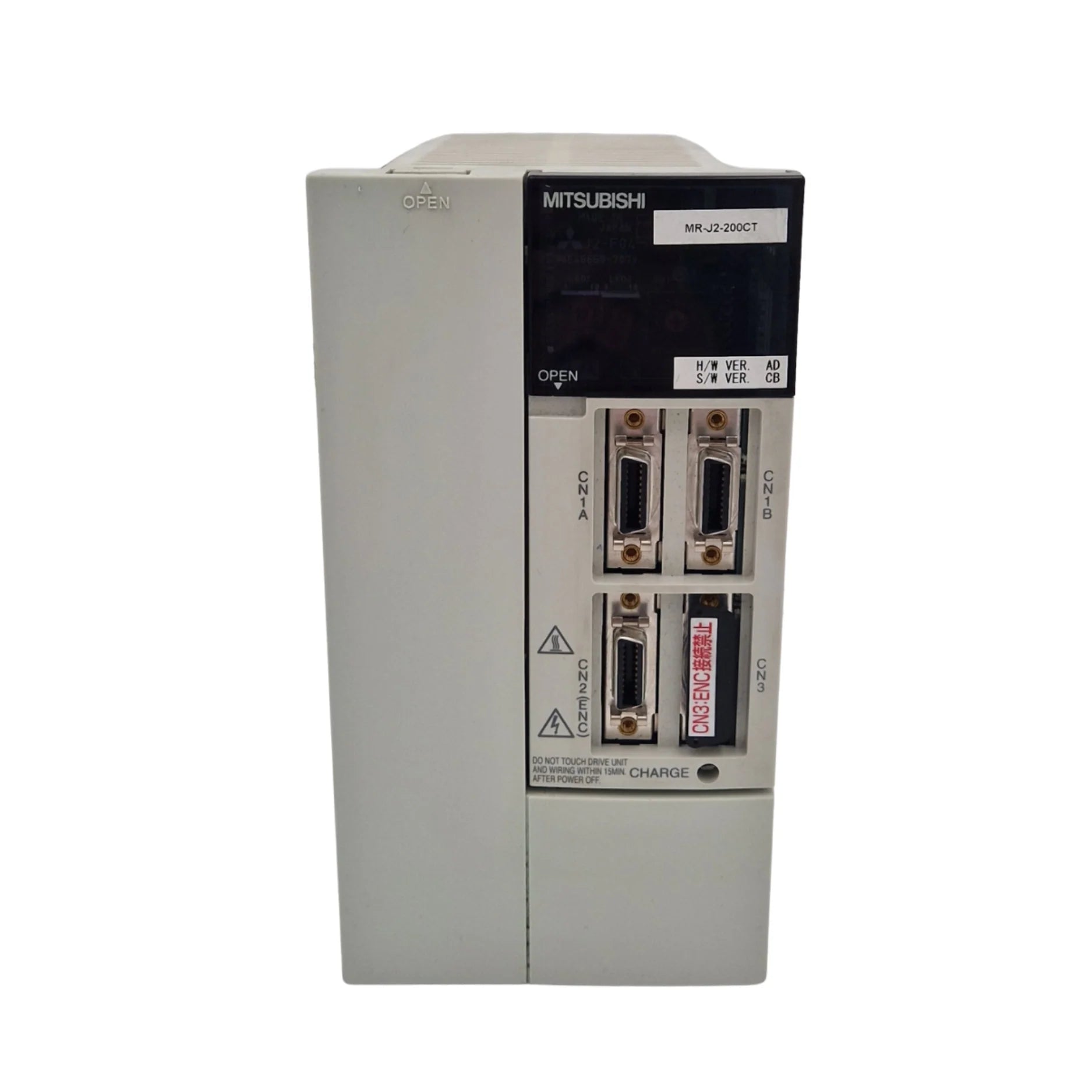 Mitsubishi MR-J2-200CT servo amplifier, 2.0kW, 3-phase 200V, built-in positioning control, MR-J2 Series.
